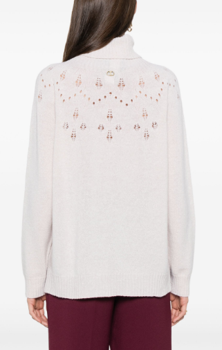 TWIN-SET Women's Roll Neck Sweater with Lurex Detailing