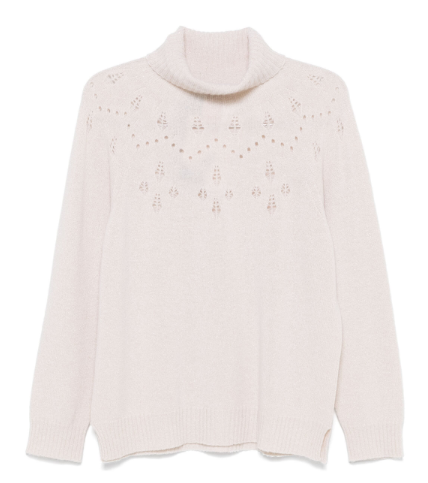 TWIN-SET Women's Roll Neck Sweater with Lurex Detailing