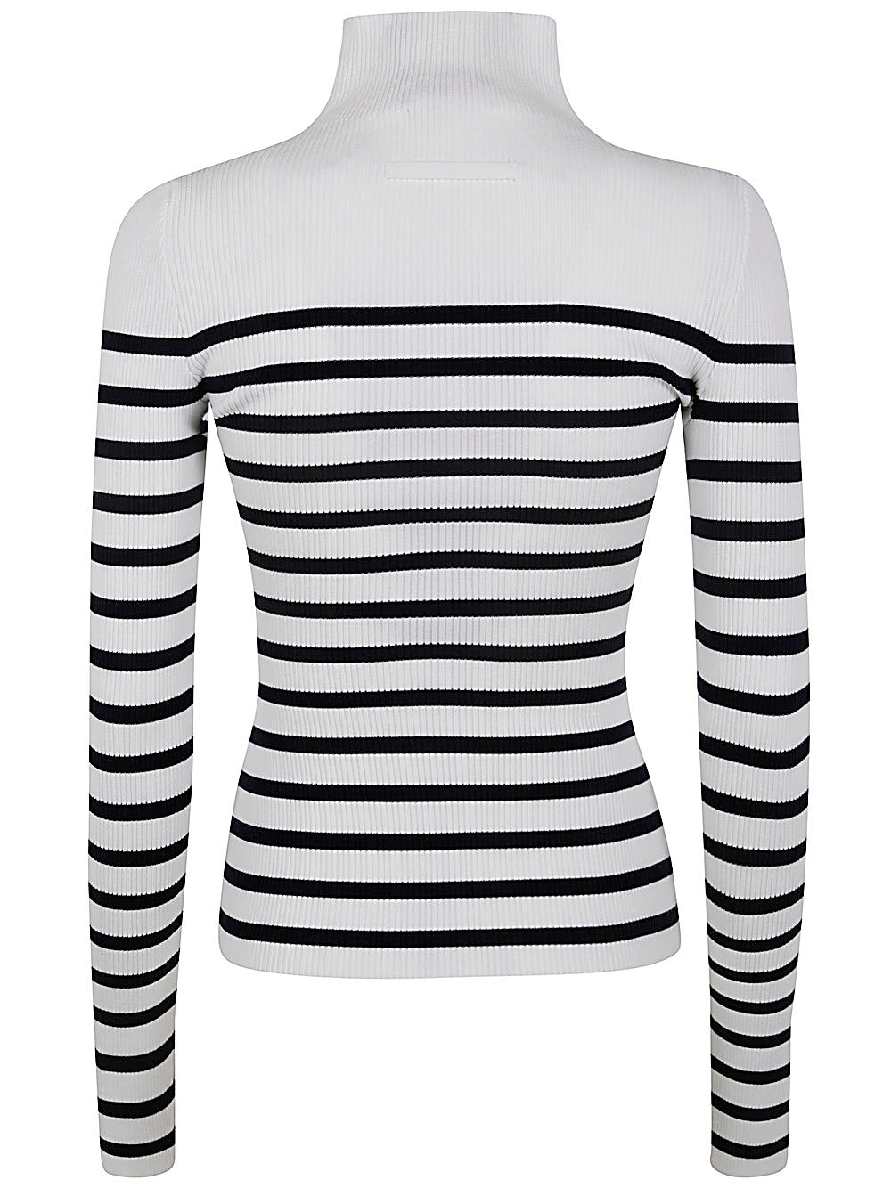 JEAN PAUL GAULTIER Ribbed Mariniere Pullover with Transparent Window Detail