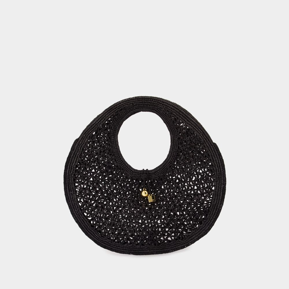 JACQUEMUS Mini Round Raffia Beach Bag
