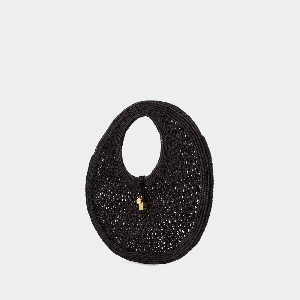 JACQUEMUS Mini Round Raffia Beach Bag