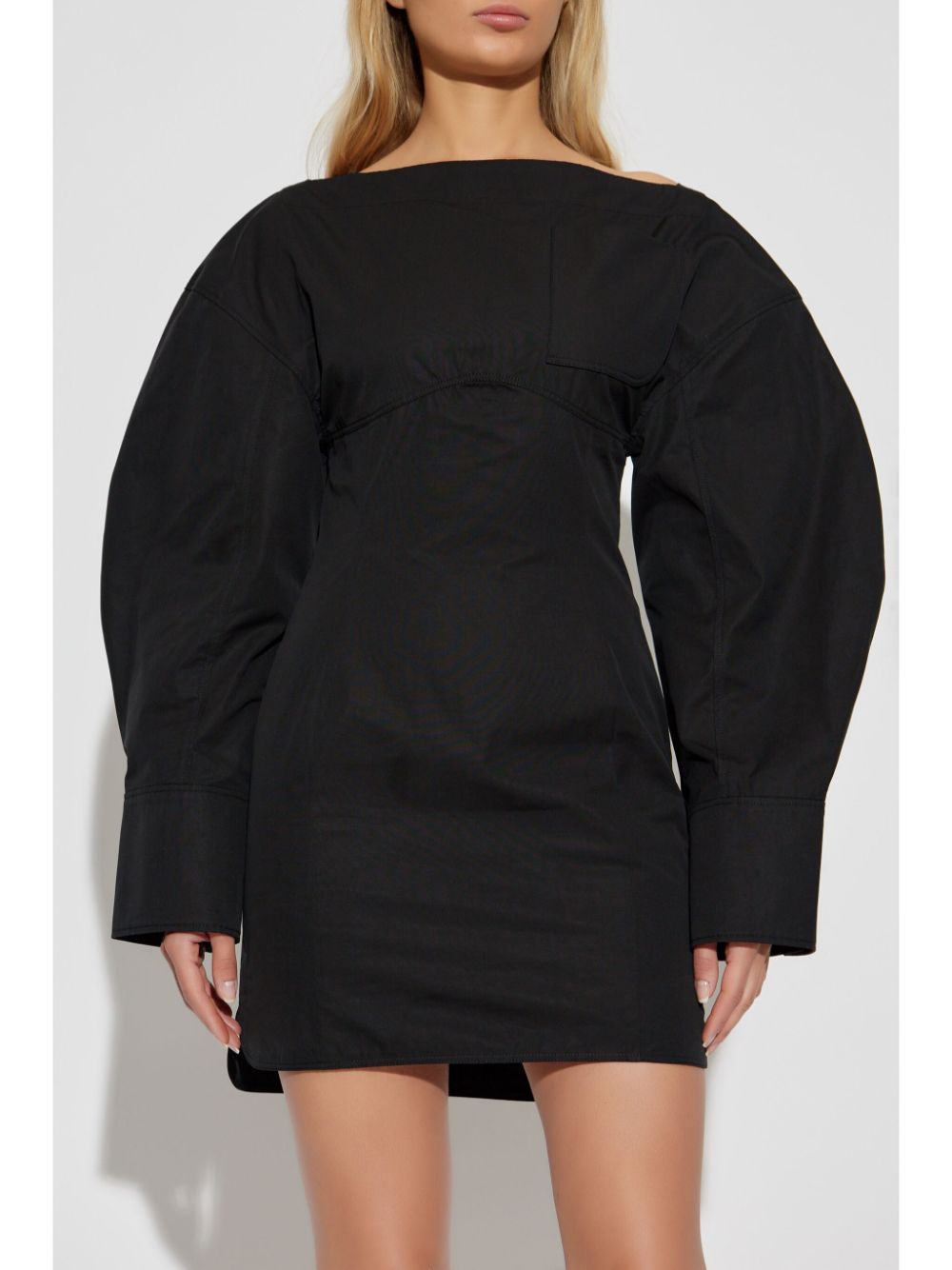 JACQUEMUS Casual Cotton Shirt Dress with Cut-Out Detailing