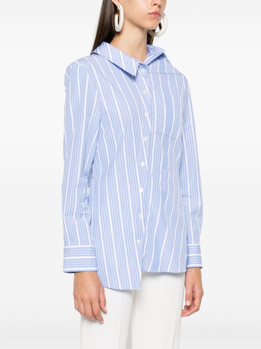 JACQUEMUS Asymmetric Pointed Collar Shirt Size 38