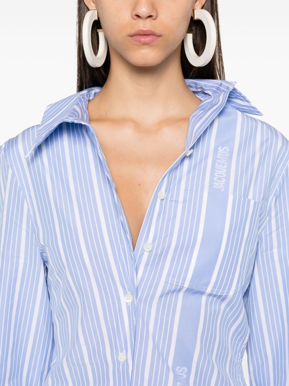 JACQUEMUS Asymmetric Pointed Collar Shirt Size 38
