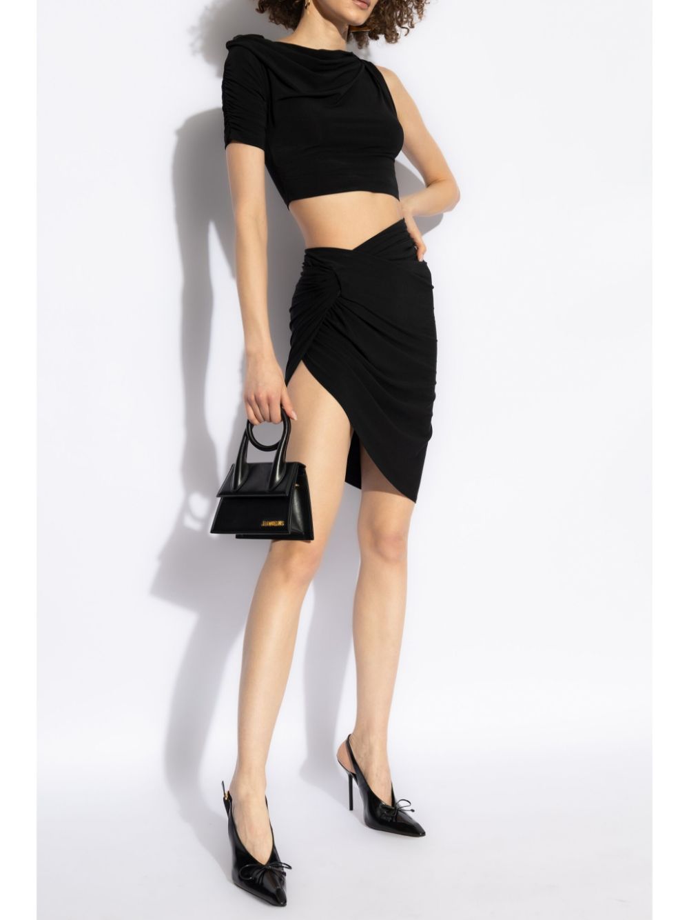 JACQUEMUS High-Waisted Asymmetric Draped Mini Skirt