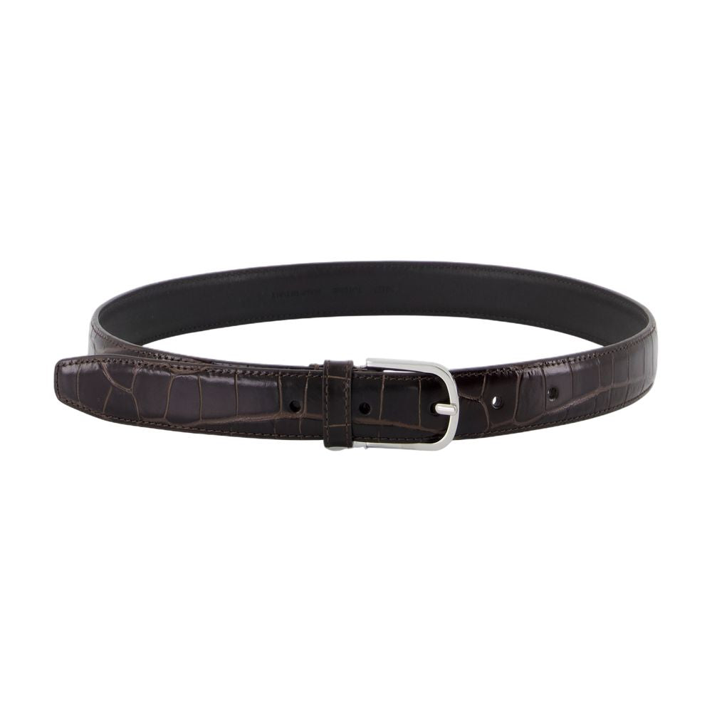 TOTEME Slim Crocodile-Embossed Belt