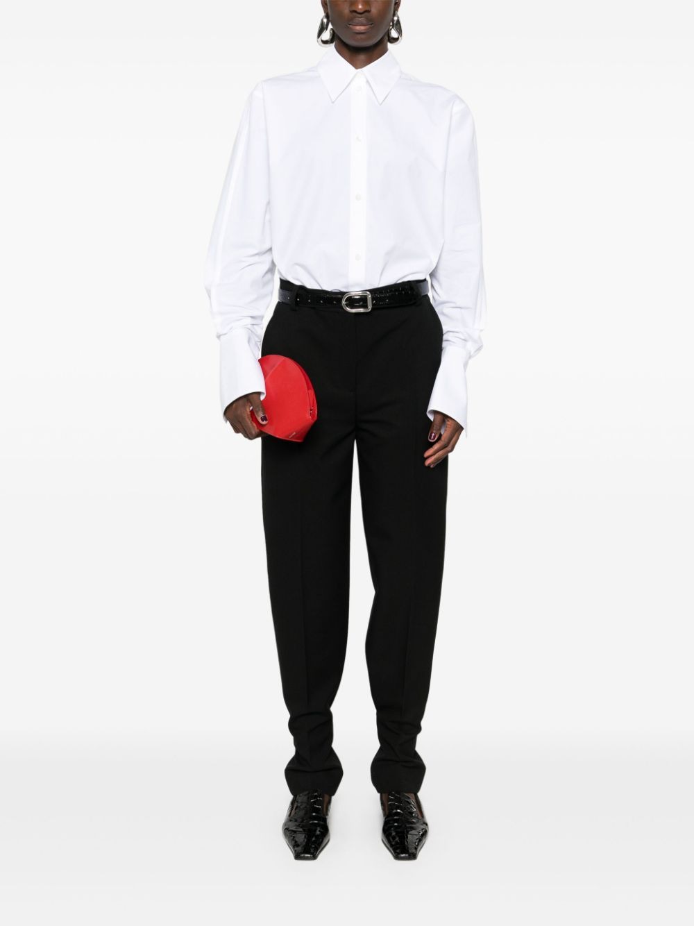 TOTEME Extra-Long Wool Pants with Adjustable Buckle