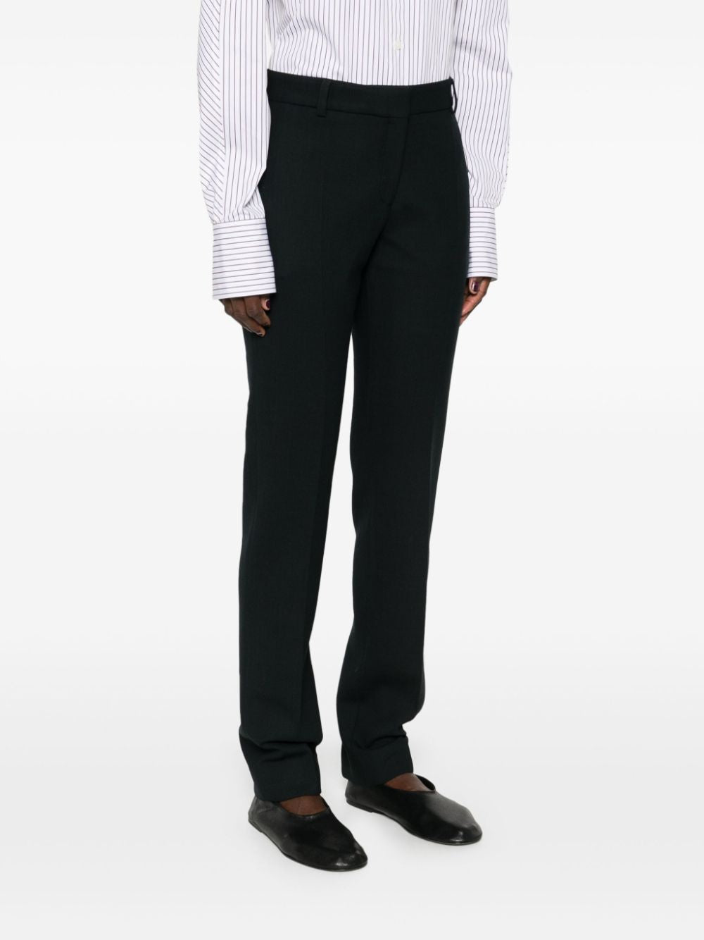 TOTEME Wool Pants - Low Rise Fitted Cut