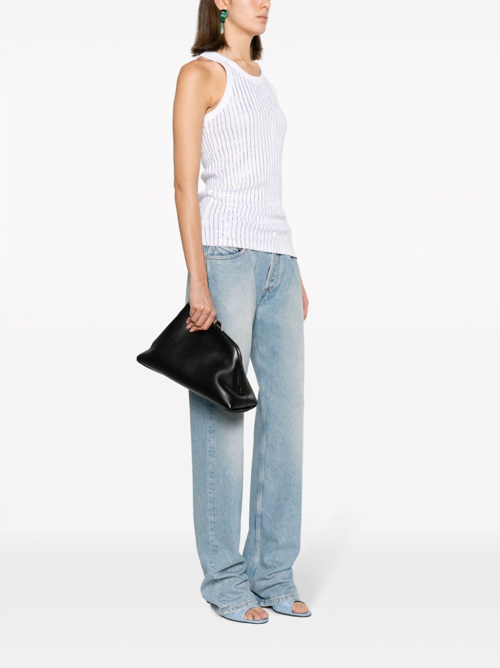 THE ATTICO Mini Day Off Leather Shoulder Handbag