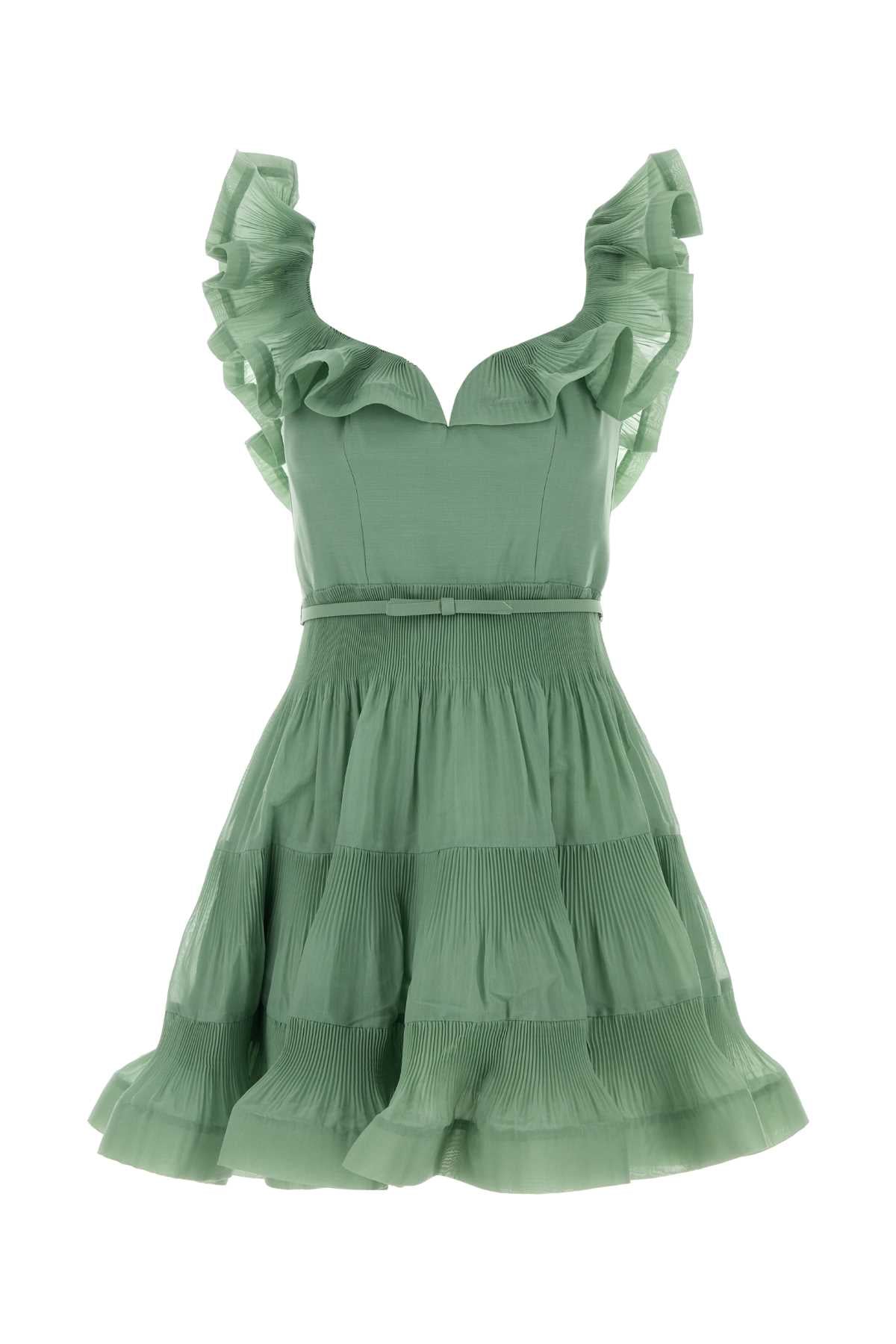 ZIMMERMANN Pleated Frill Mini Dress