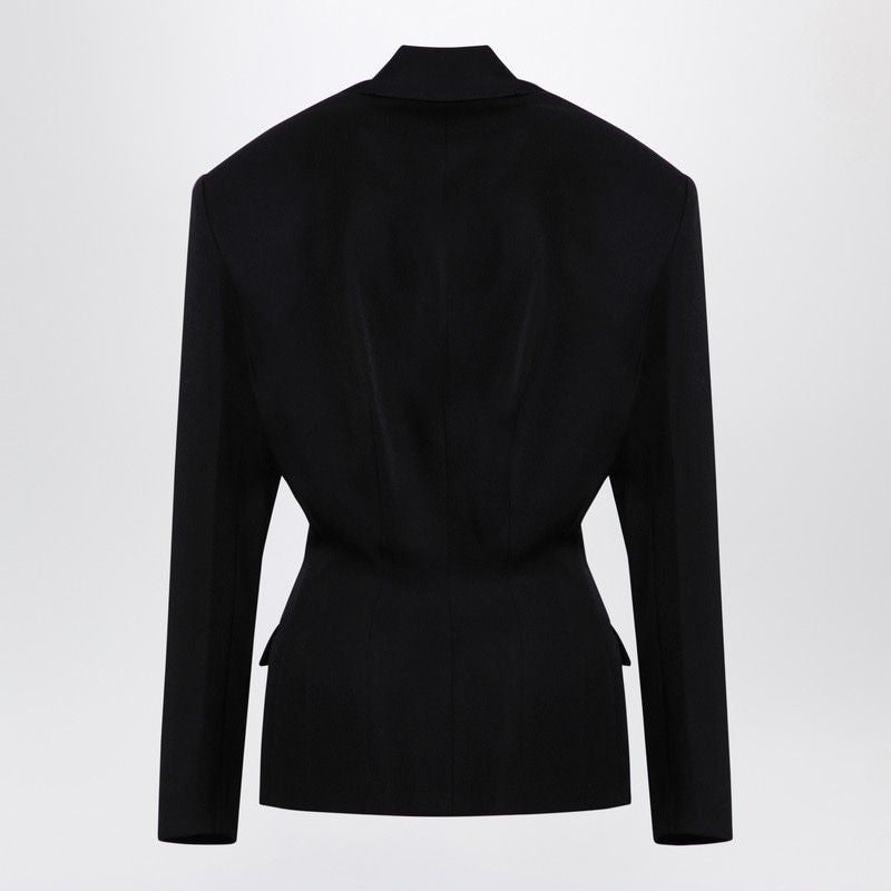 THE ATTICO Wool Single-Breasted Jacket with Epaulettes