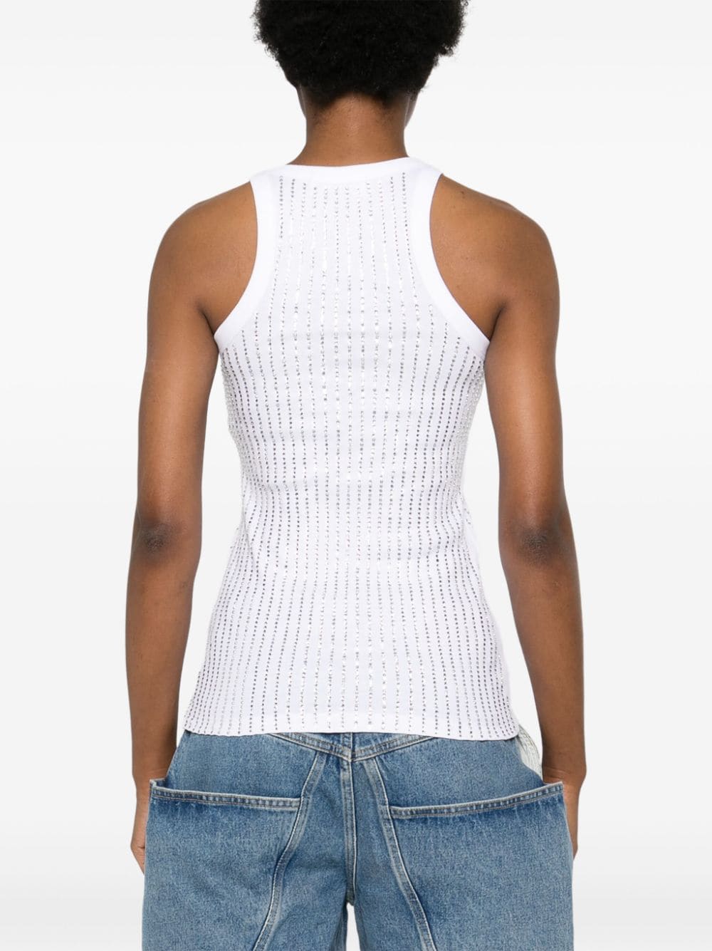 THE ATTICO Ribbed Knit Scoop Neck Mini Top