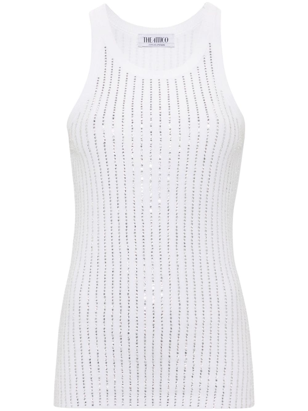 THE ATTICO Ribbed Knit Scoop Neck Mini Top
