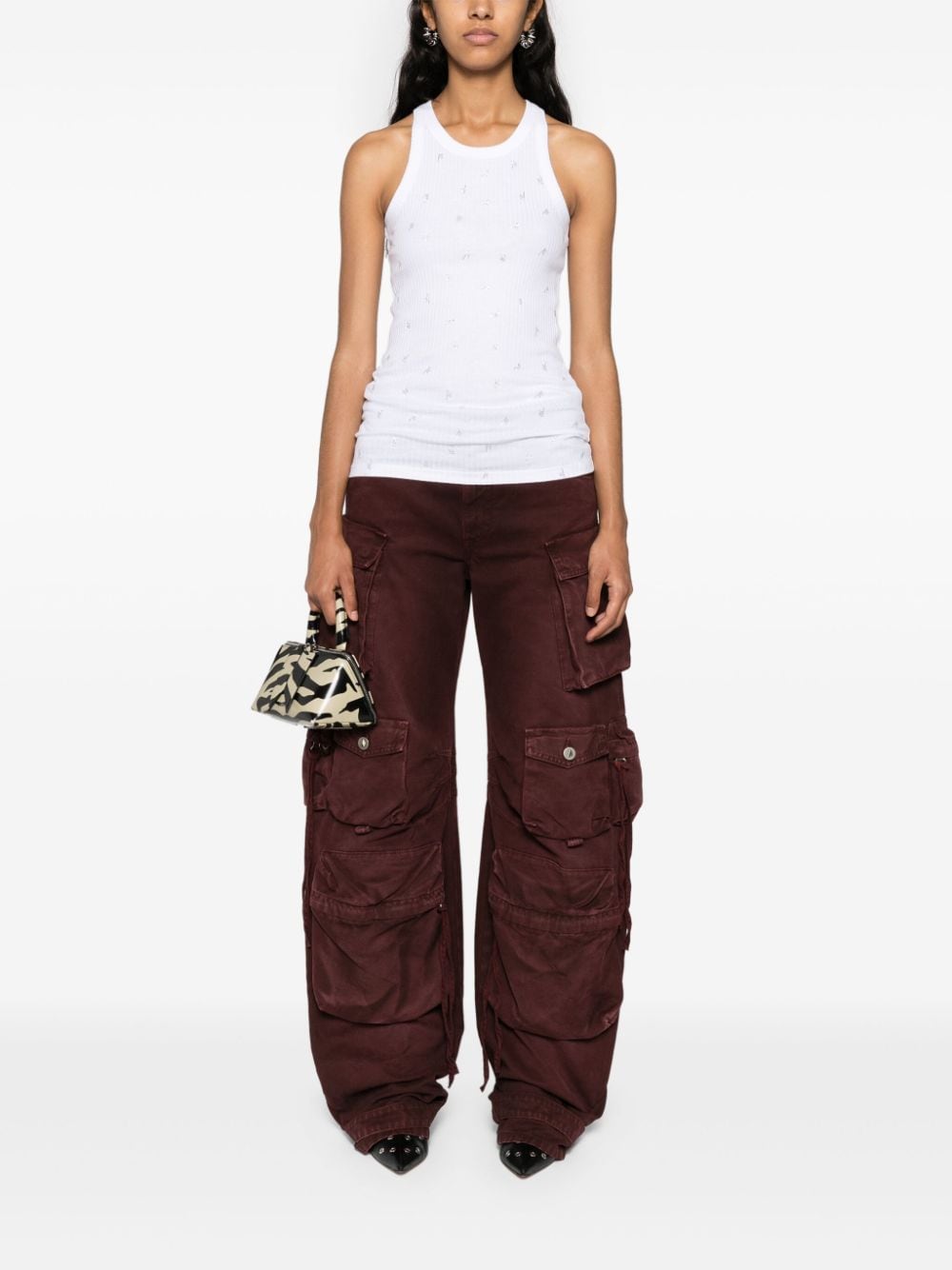 THE ATTICO Slim Fit Logo Tee - Size 40