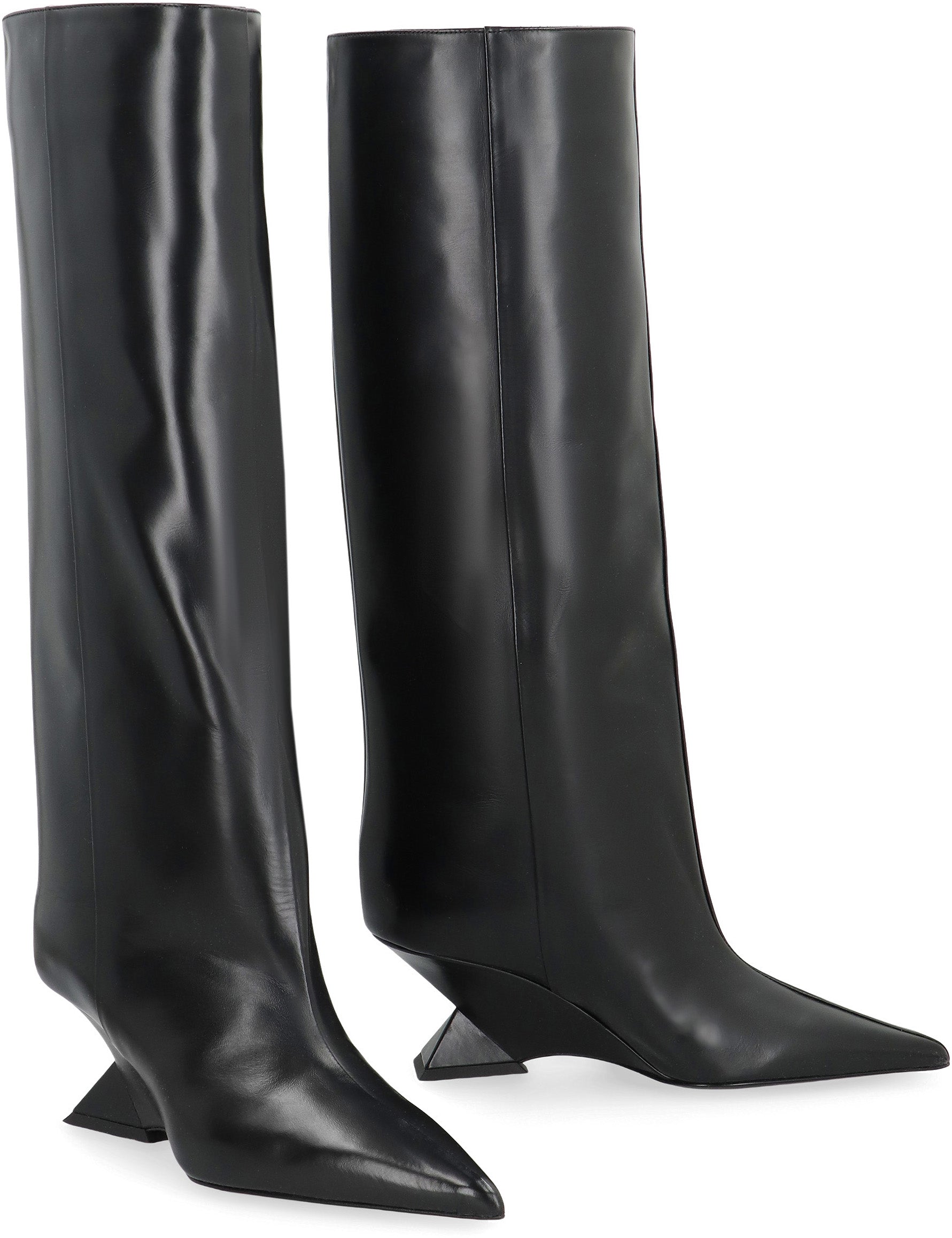 THE ATTICO Chic Leather and Rubber Mini Boots for Women