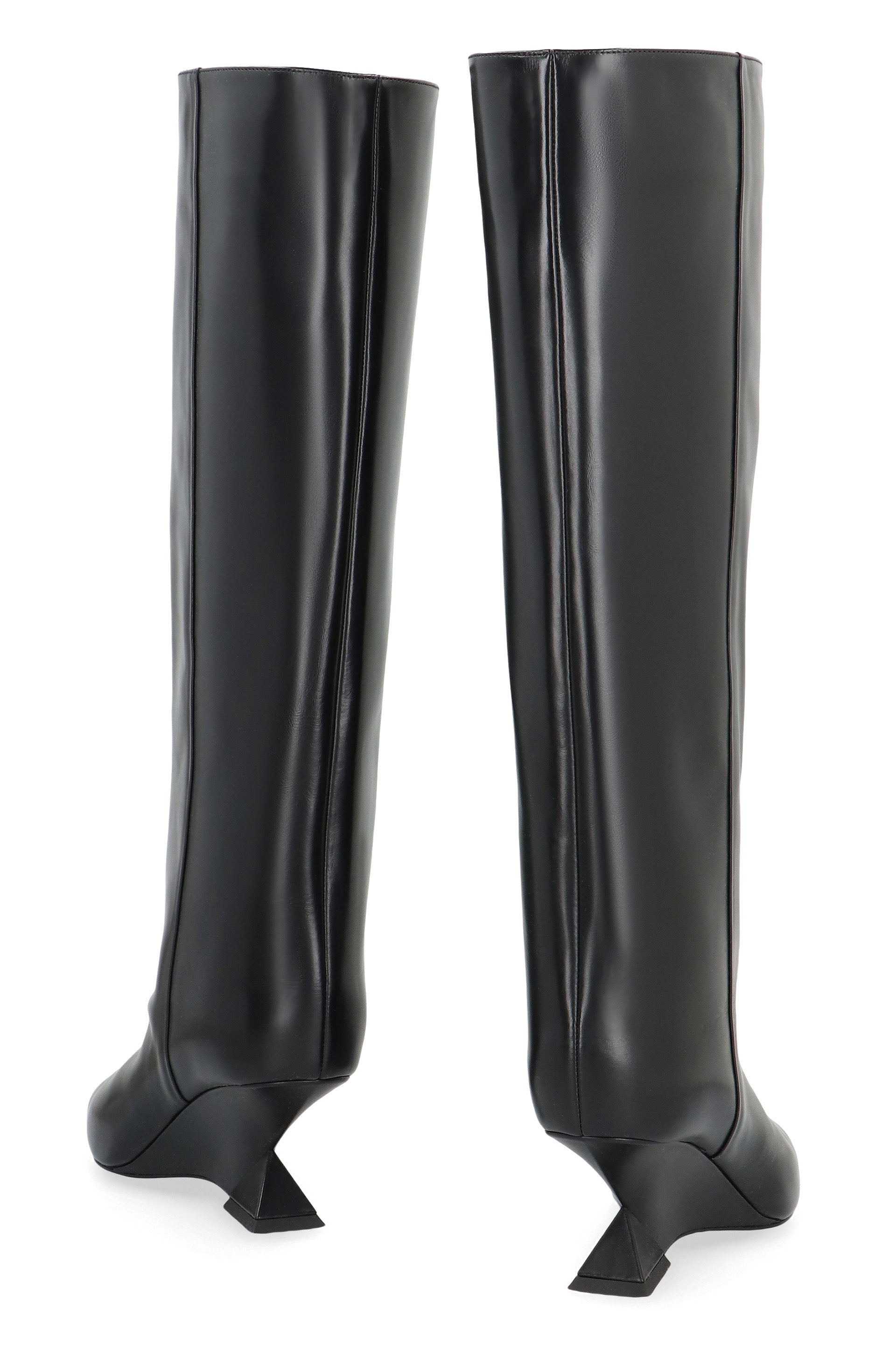 THE ATTICO Chic Leather and Rubber Mini Boots for Women
