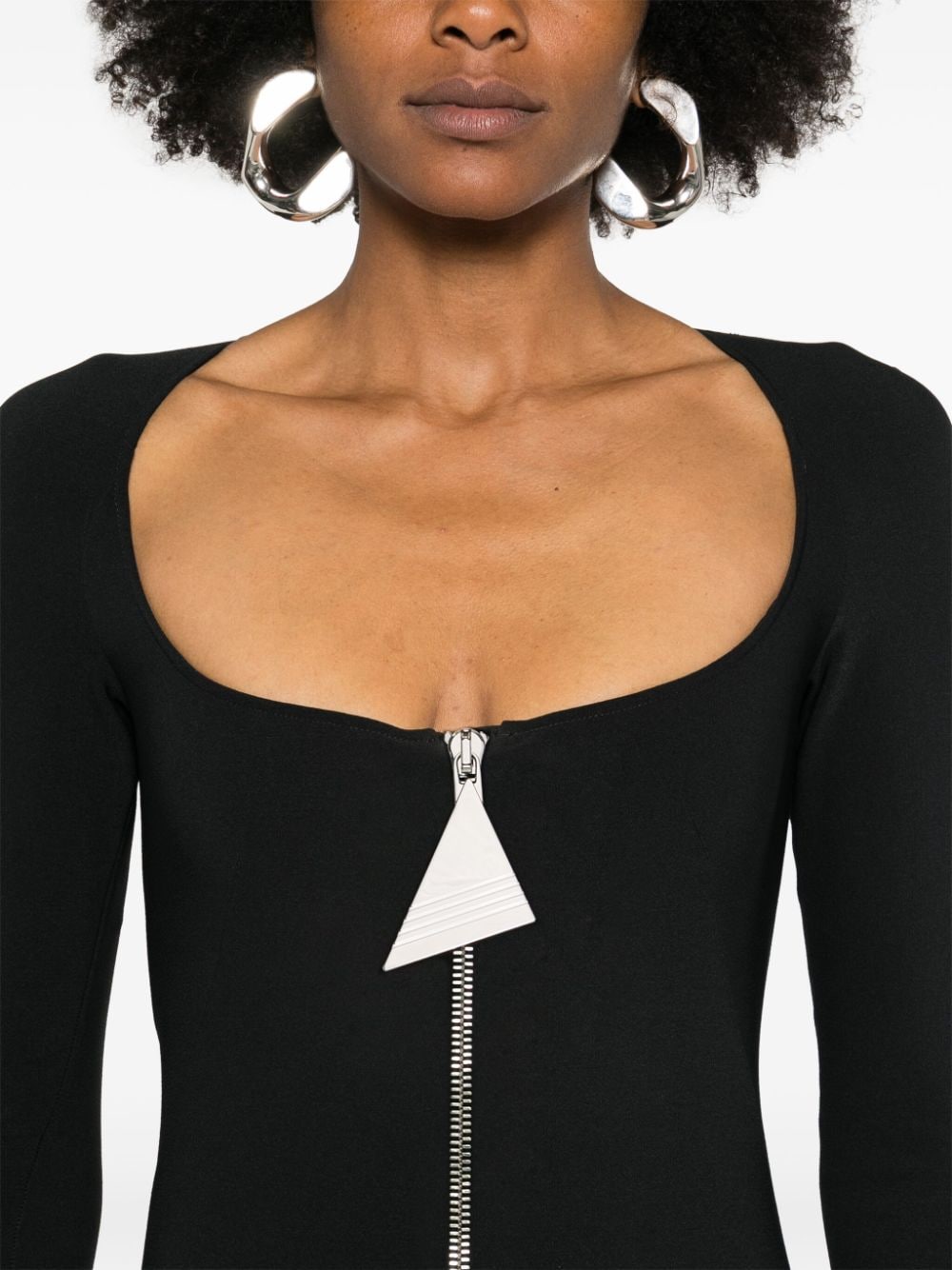 THE ATTICO Chic Crepe Mini Dress with Front Zippers