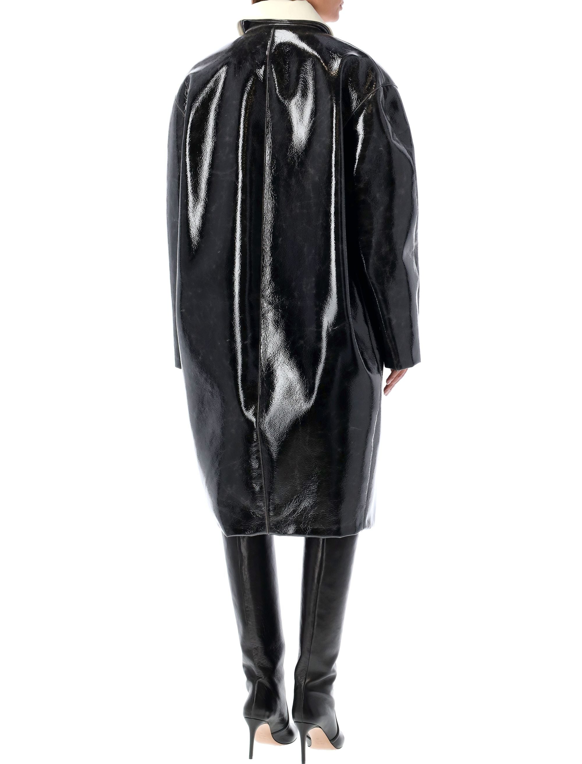 PHILOSOPHY DI LORENZO SERAFINI Relaxed Fit Coated Overcoat - Size Medium