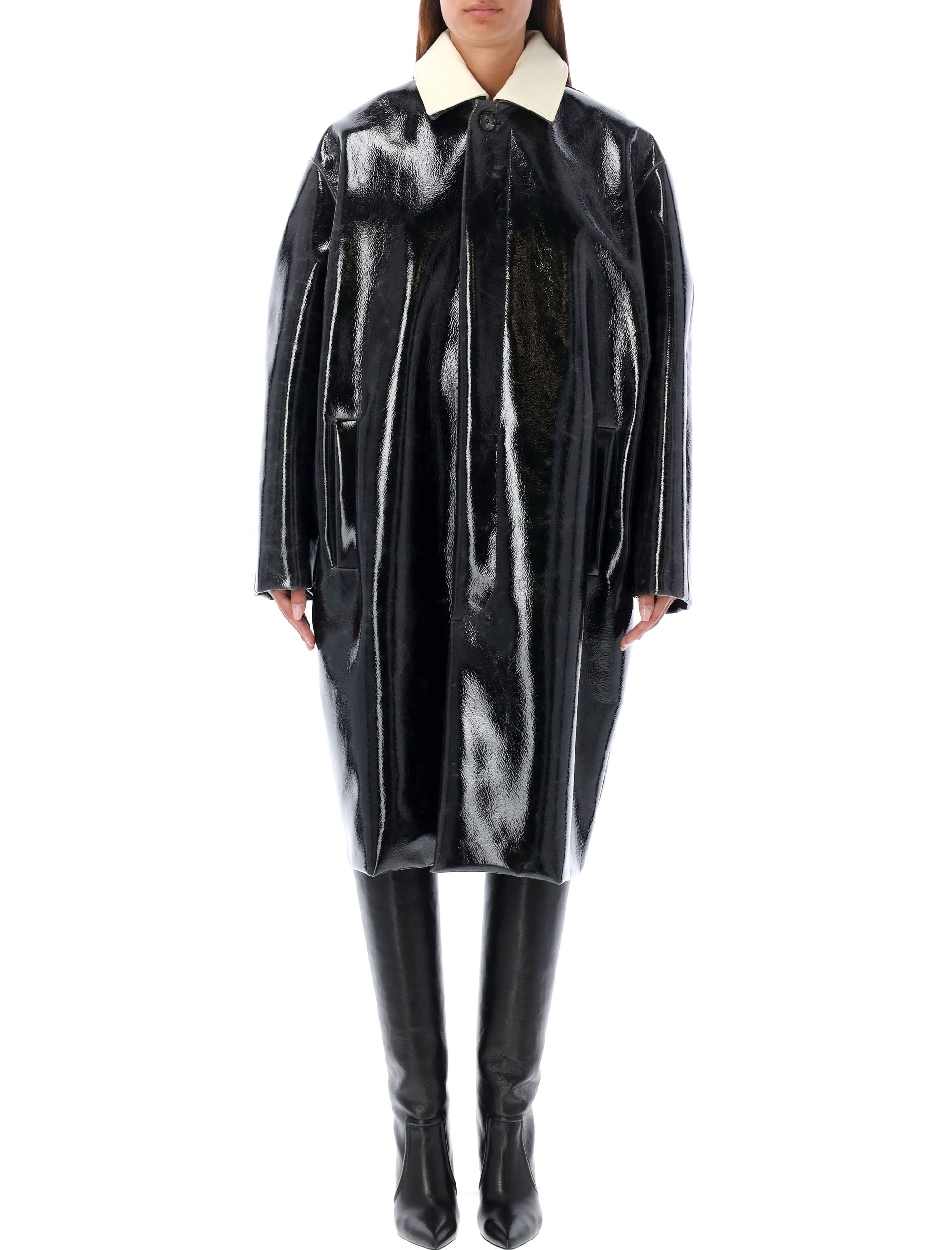 PHILOSOPHY DI LORENZO SERAFINI Relaxed Fit Coated Overcoat - Size Medium