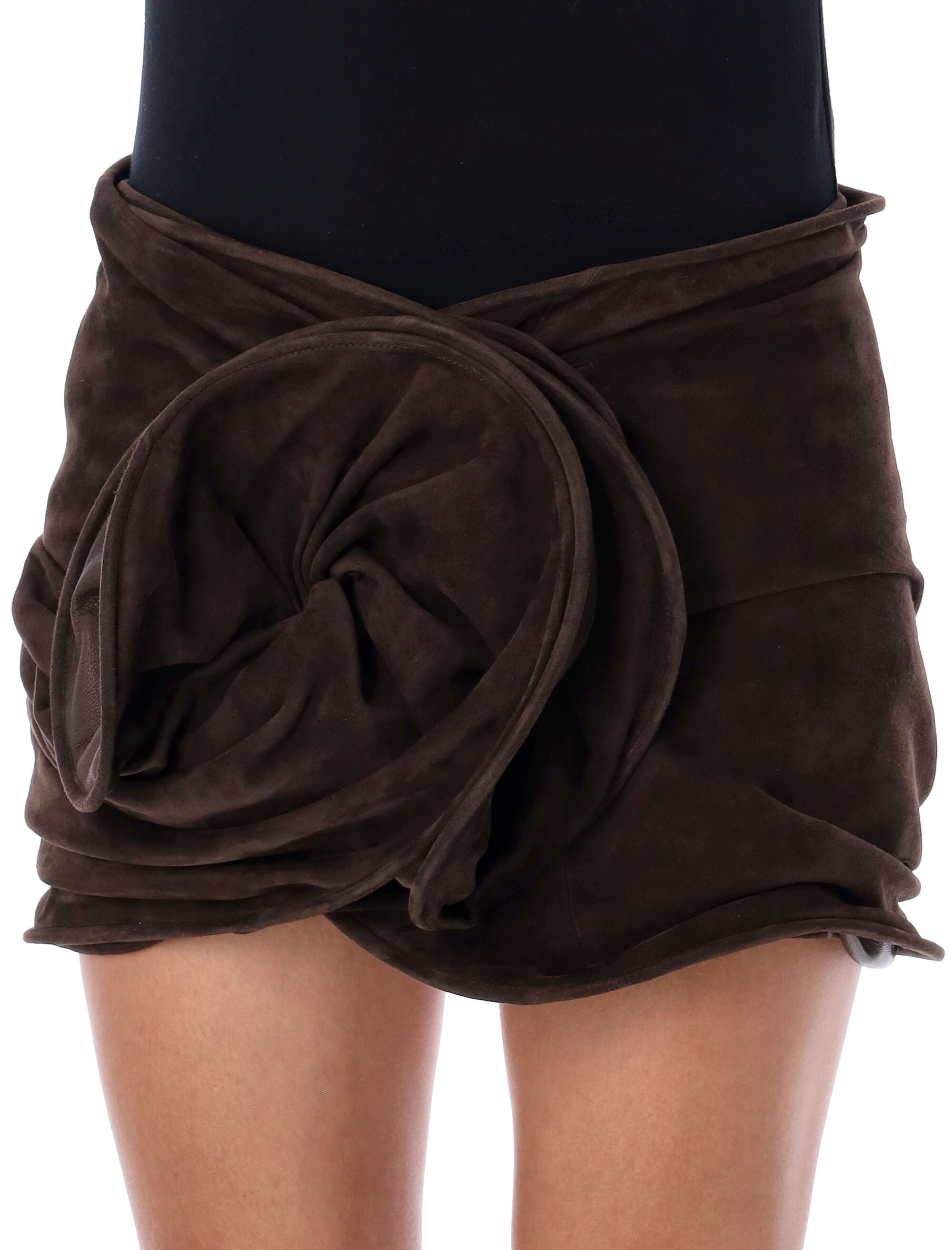 MAGDA BUTRYM Maxi Rose Mini Skirt with Wrap-Around Closure