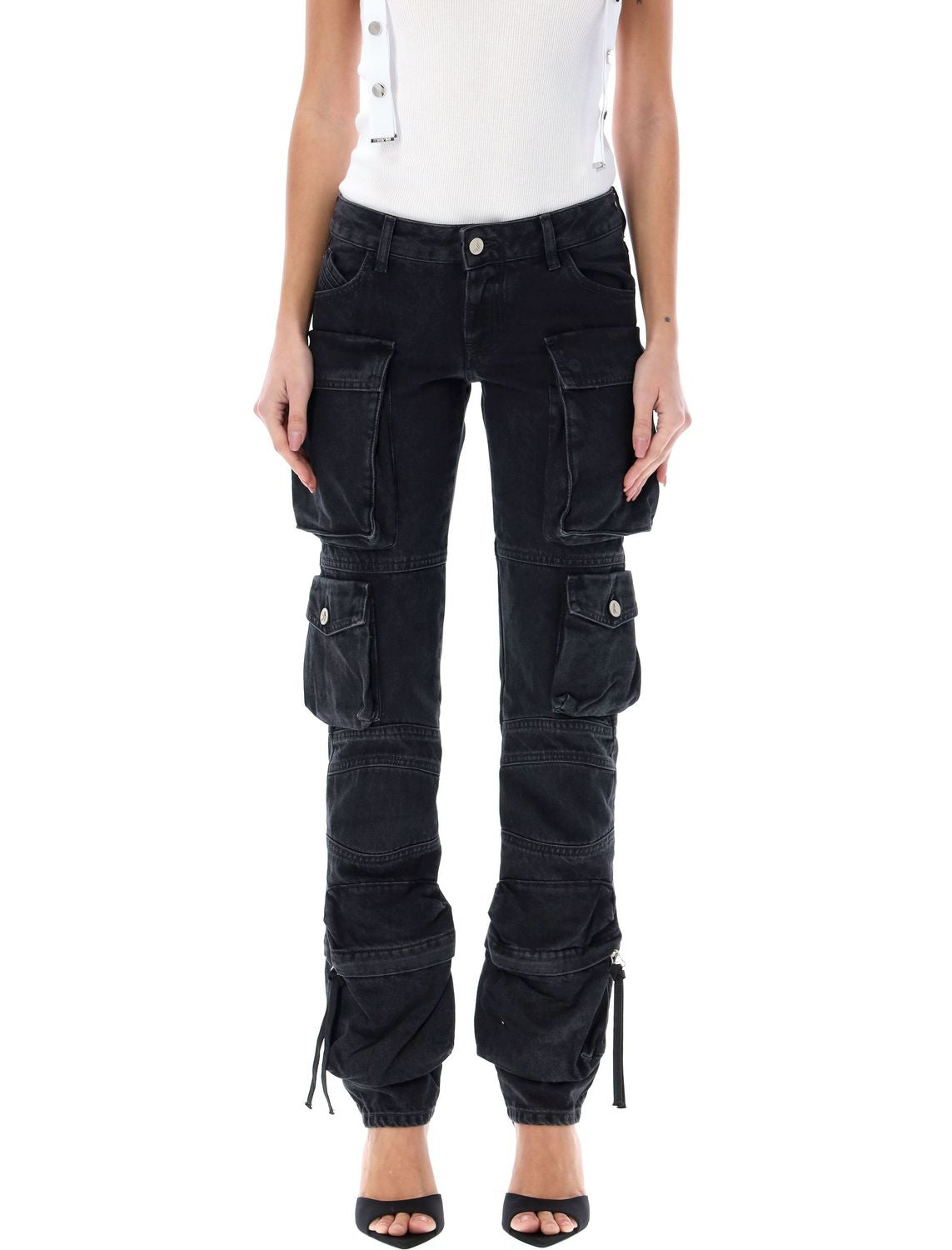 THE ATTICO High-Waisted Denim Trousers for Women