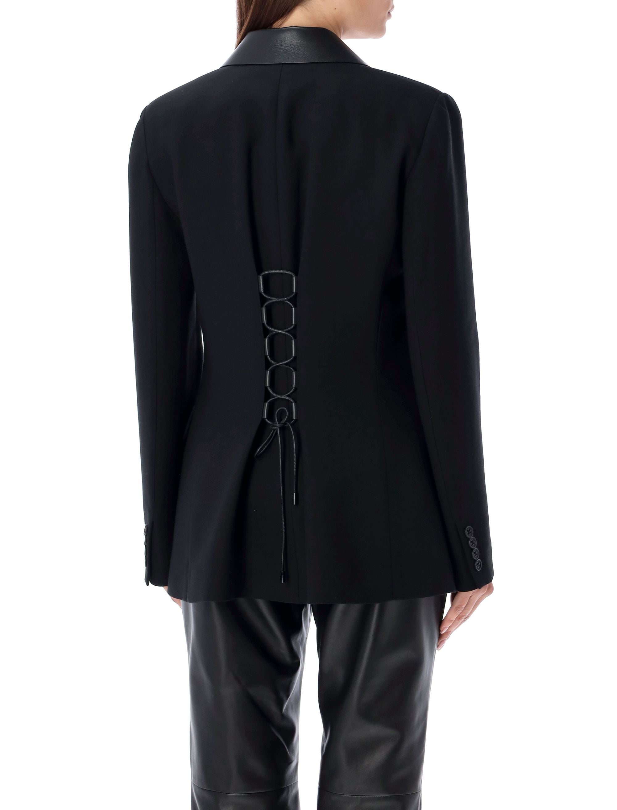 RALPH LAUREN Women's Tailored Blazer with Leather Collar - Size 6