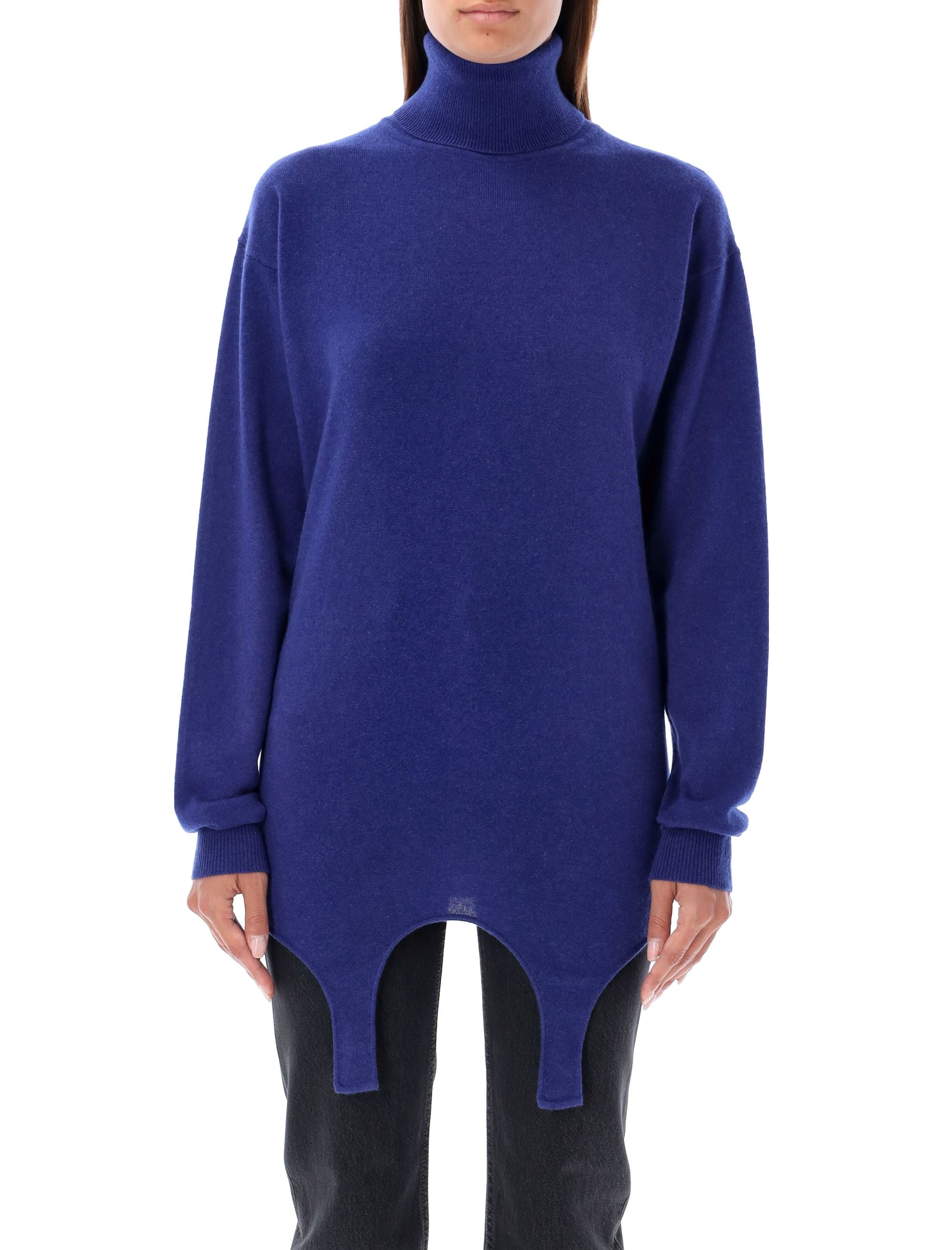 SAINT LAURENT Oversized Cashmere Sweater with Ribbed Turtleneck - Size S