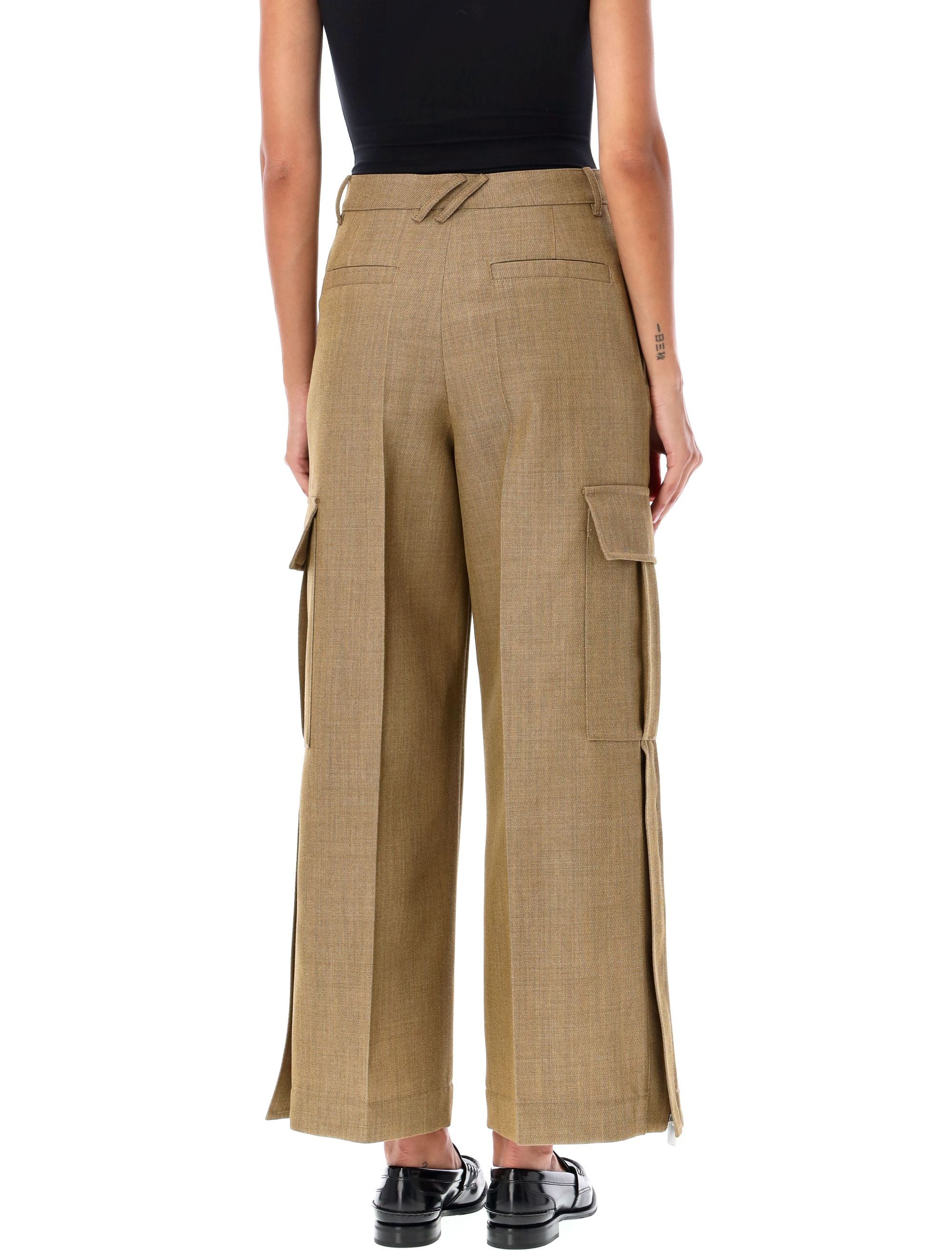 BURBERRY Wide-Leg Wool Blend Pants - Size 8
