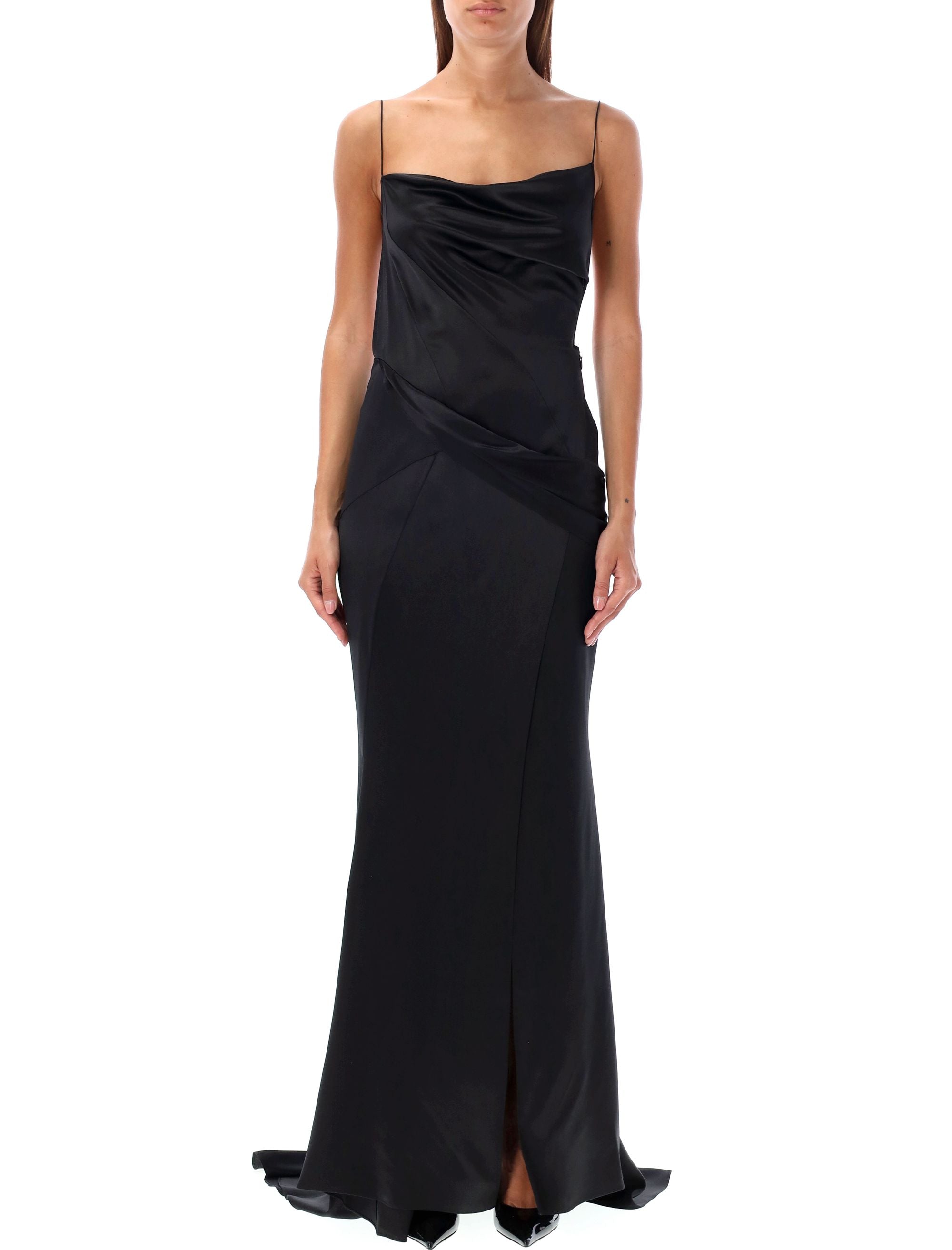 GIVENCHY Elegant Floor-Length Slim Fit Gown Dress with Spaghetti Straps