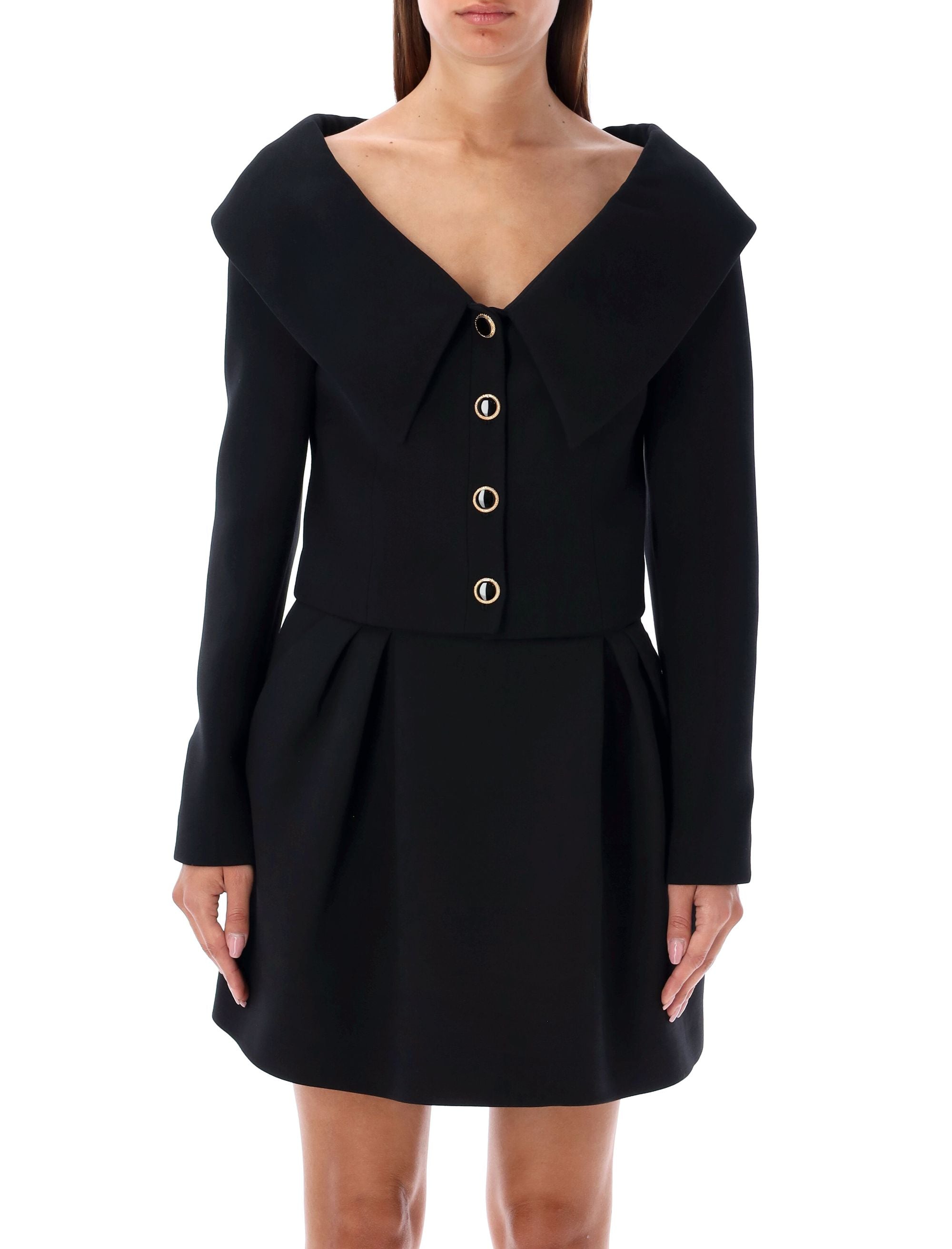 ALESSANDRA RICH Off Shoulder Mini Wool Jacket