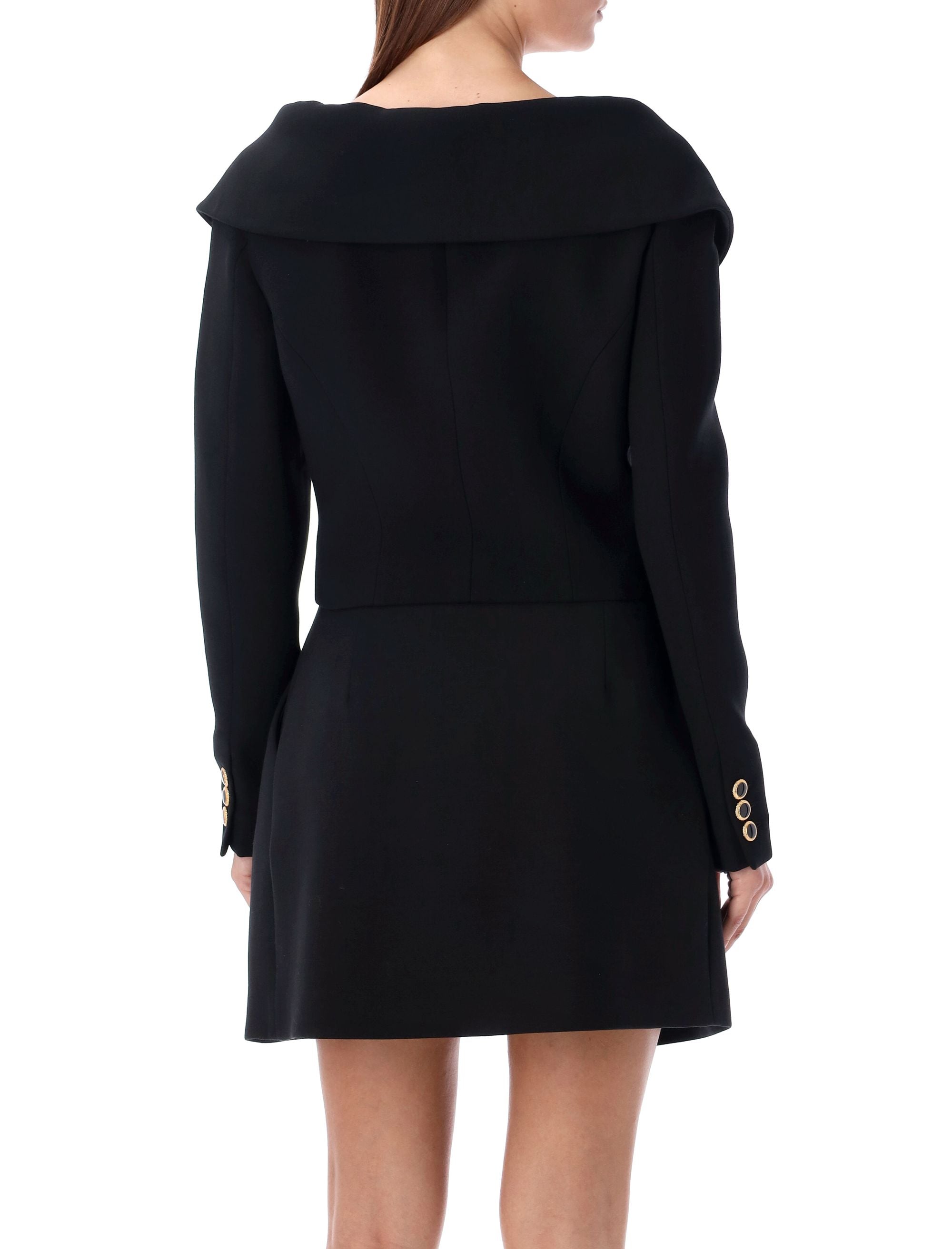 ALESSANDRA RICH Off Shoulder Mini Wool Jacket