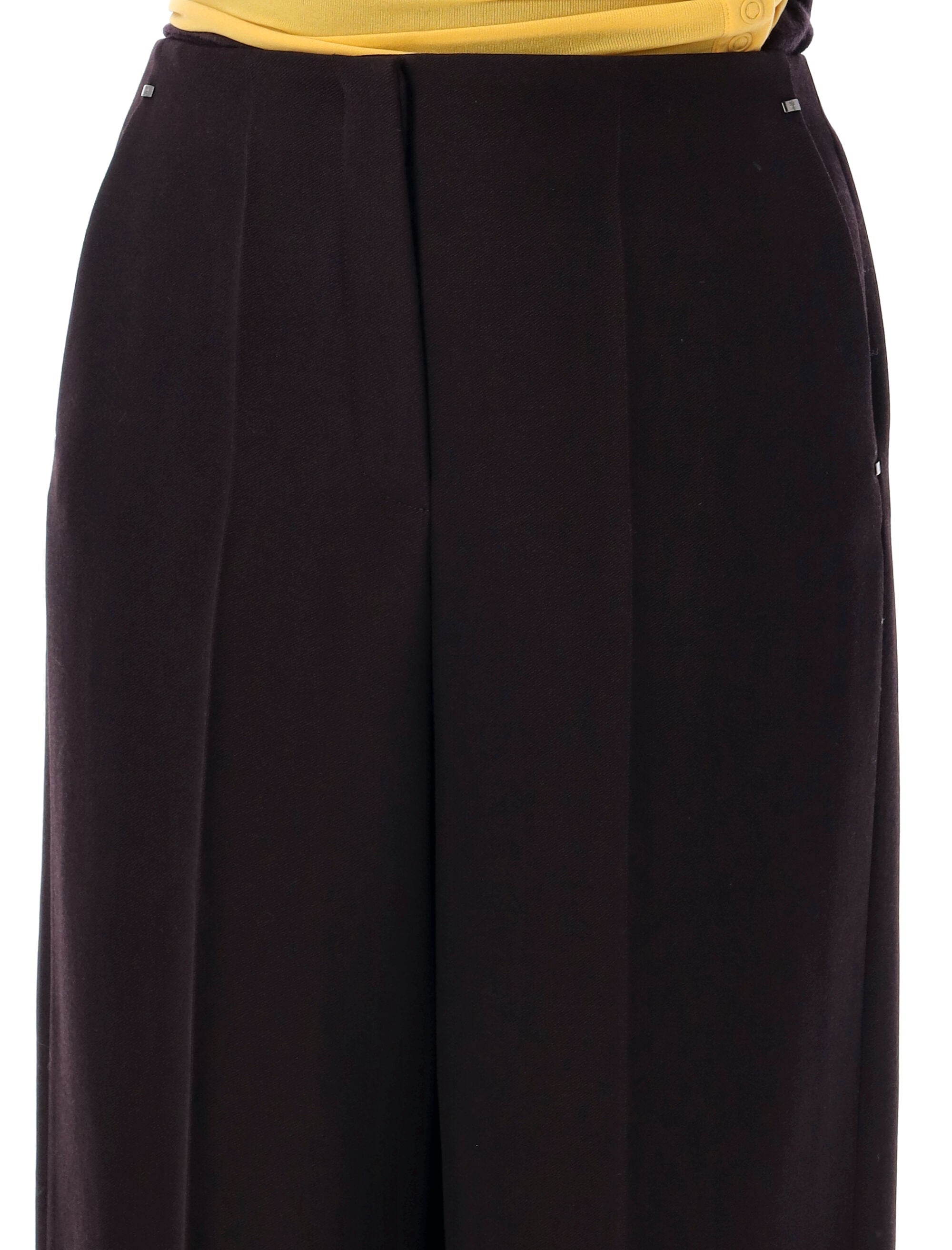 FENDI Wool Trousers with Straight Creased Leg - Size 42