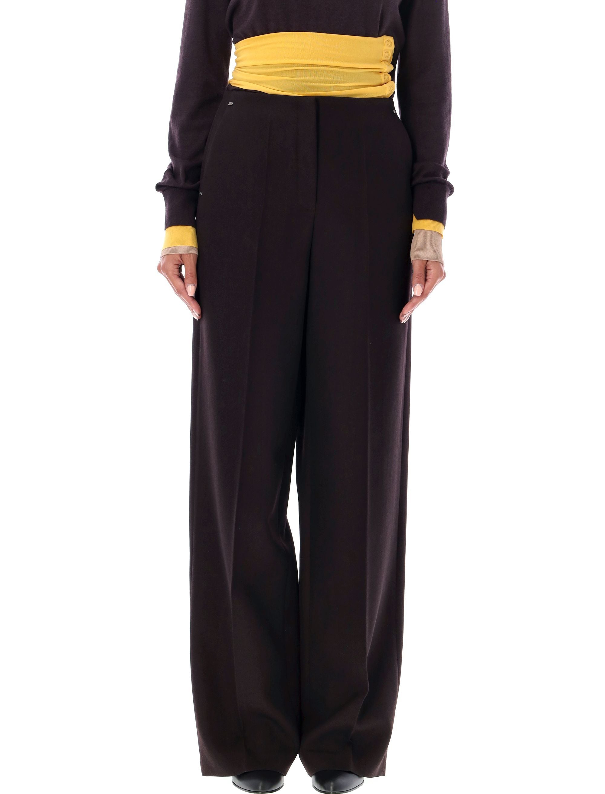 FENDI Wool Trousers with Straight Creased Leg - Size 42