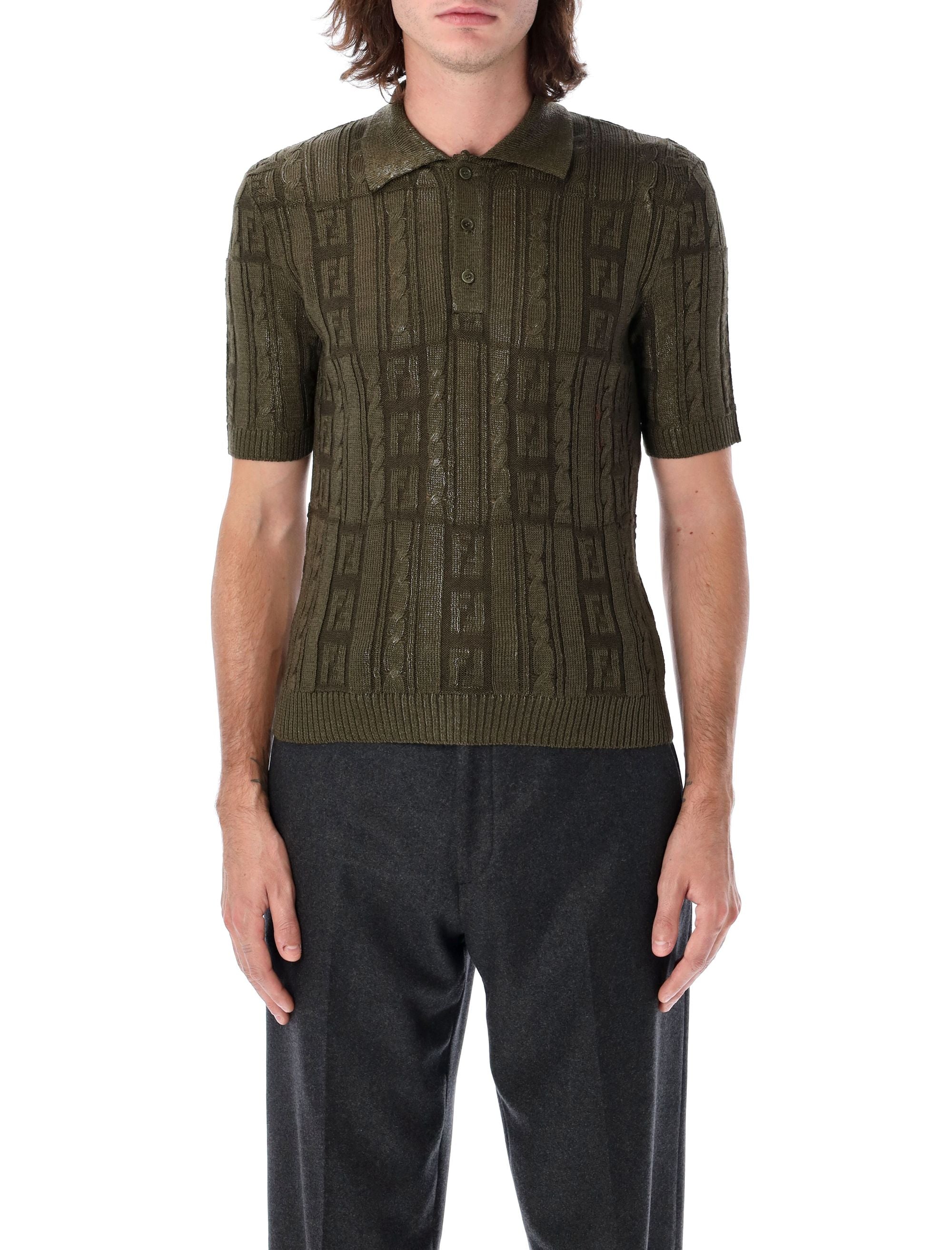 FENDI Men's Classic Wool Polo Shirt Size 50