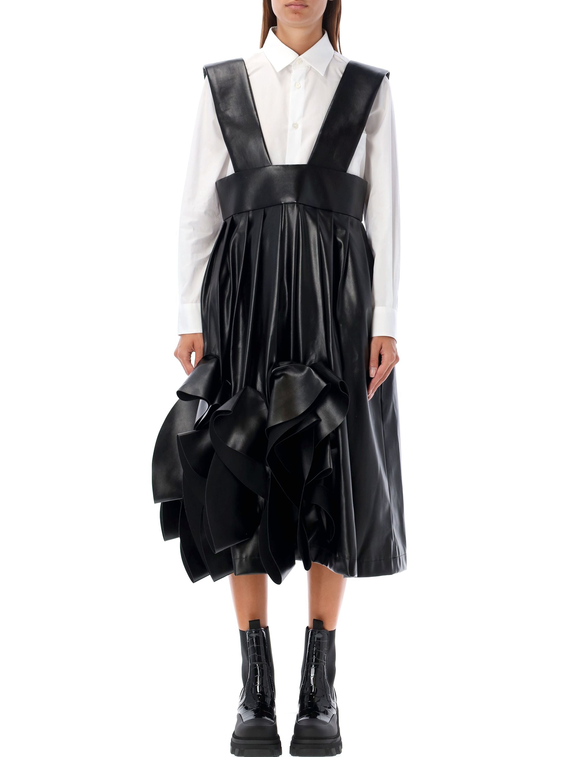 COMME DES GARÇONS Eco Leather Midi Skirt Salopette - Women's Size S