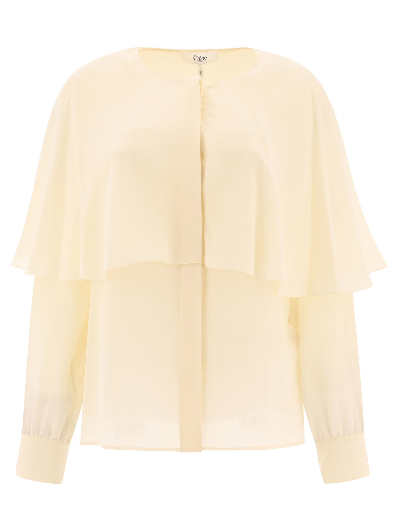 CHLOÉ Silk Georgette Blouse with Ruffled Sleeves