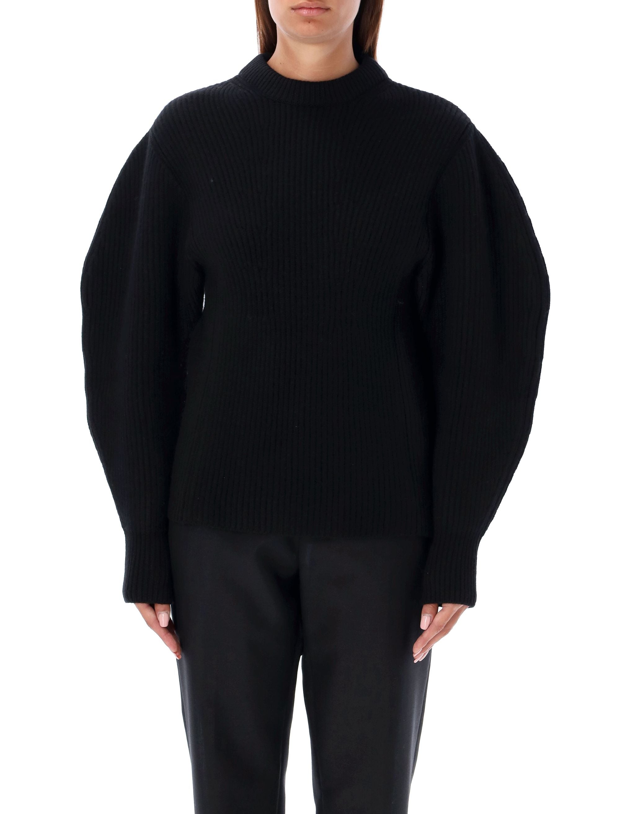 JIL SANDER Fisherman Sweater with Balloon Sleeves - Size 34