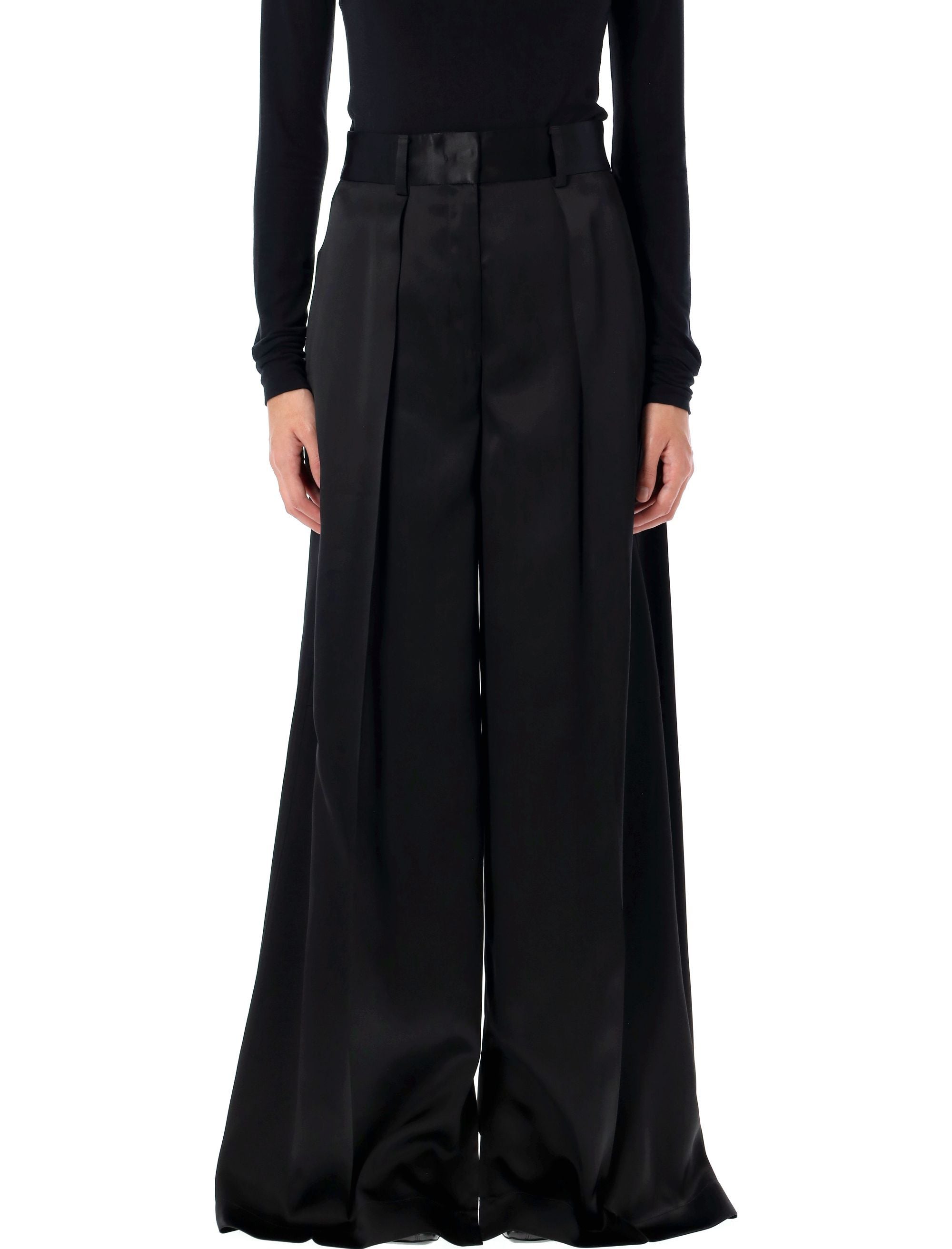 JIL SANDER Satin Palazzo Pants with Relaxed Fit - Size 34