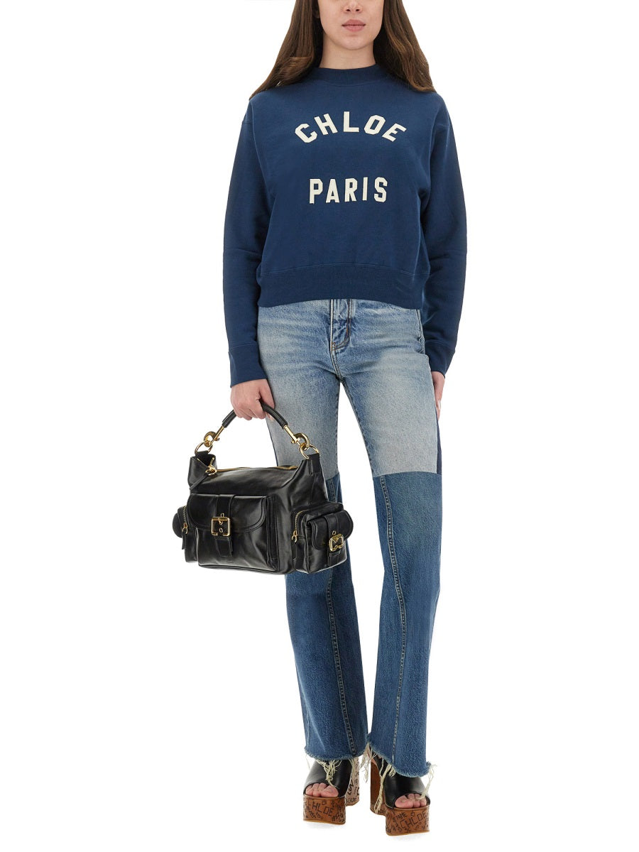 CHLOÉ Cotton Fleece Logo Pullover - Regular Fit