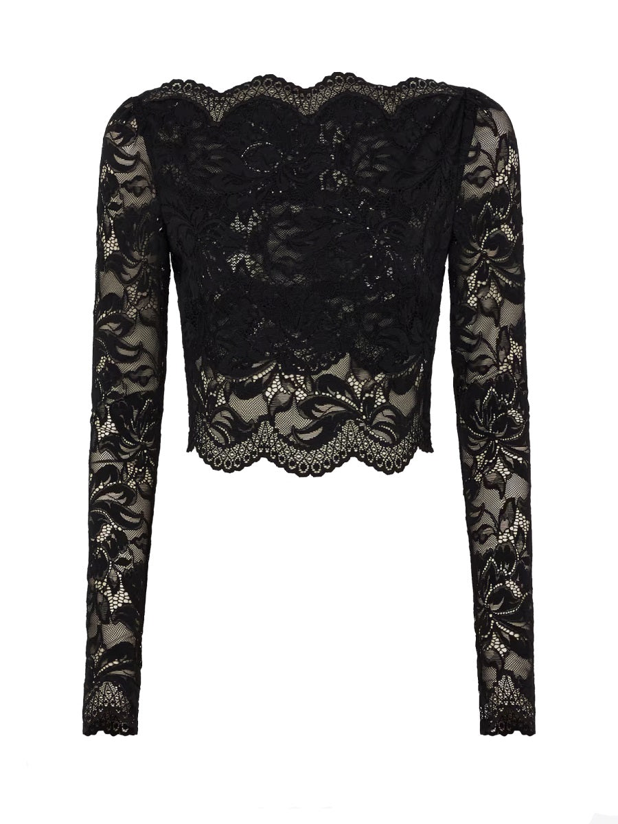 RABANNE Cropped Lace Mini Top