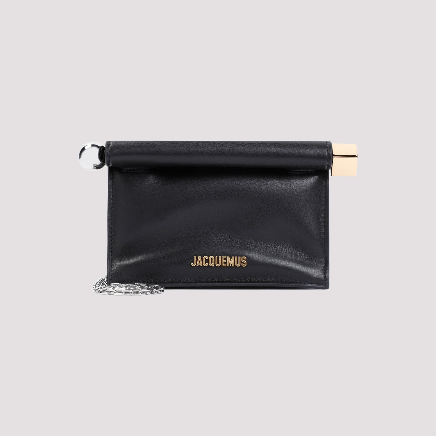 JACQUEMUS Mini Round Leather Handbag 19cm x 13cm x 6cm