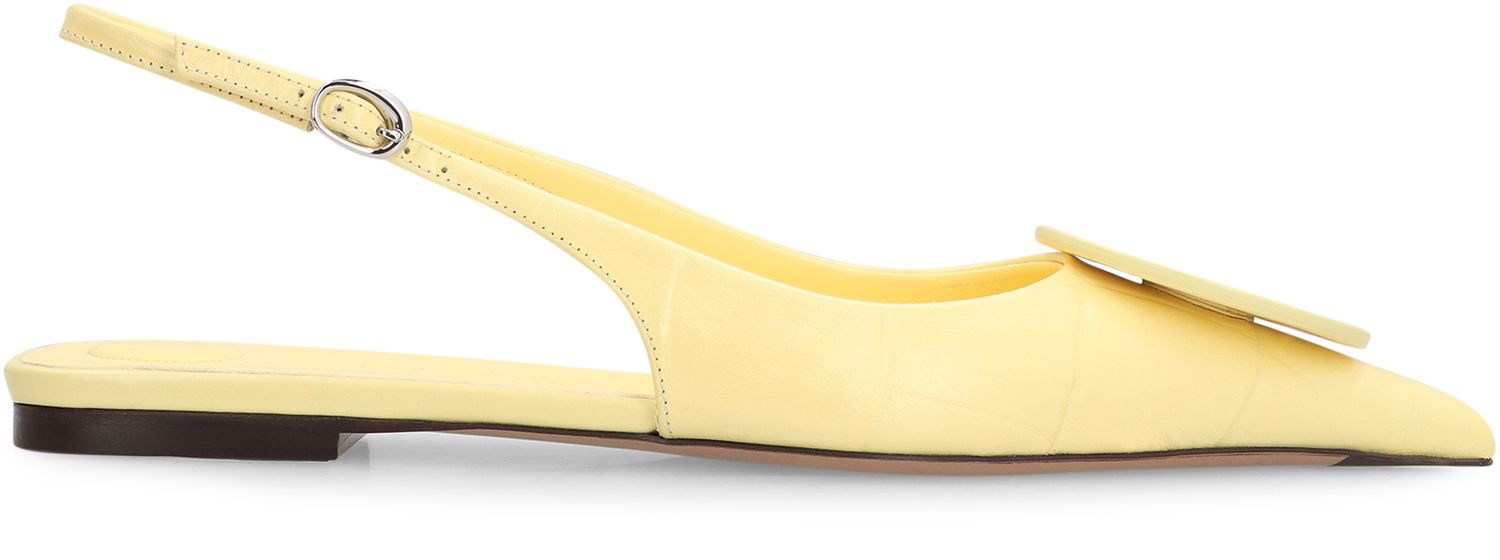 JACQUEMUS Duelo Leather Slingback Pumps - Pointy Toe with Adjustable Strap