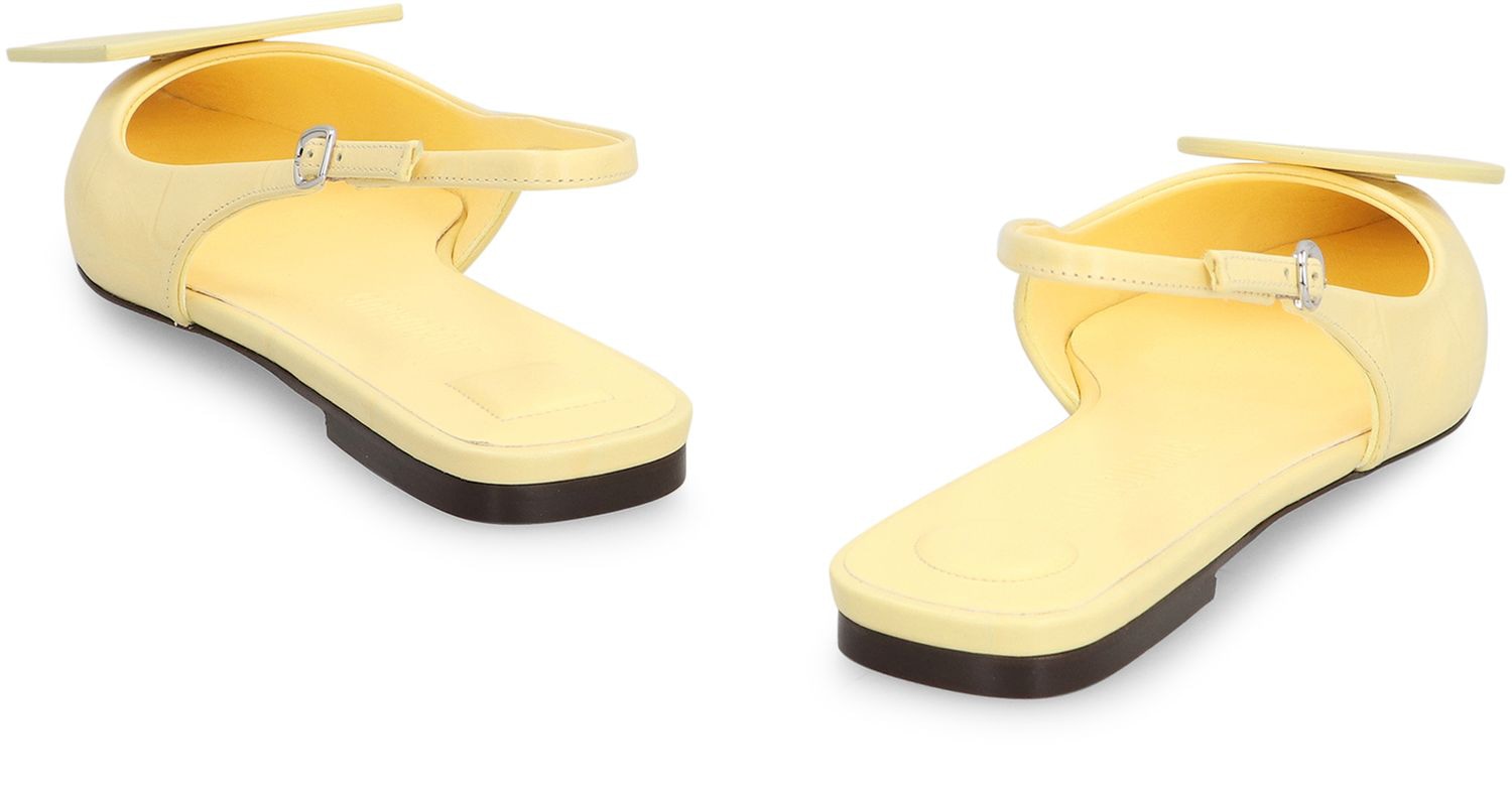 JACQUEMUS Duelo Leather Slingback Pumps - Pointy Toe with Adjustable Strap