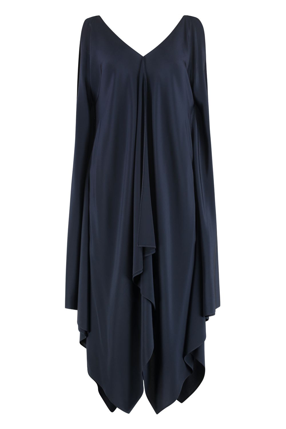 GIANLUCA CAPANNOLO Asymmetric Hem Ruffled Silk Dress