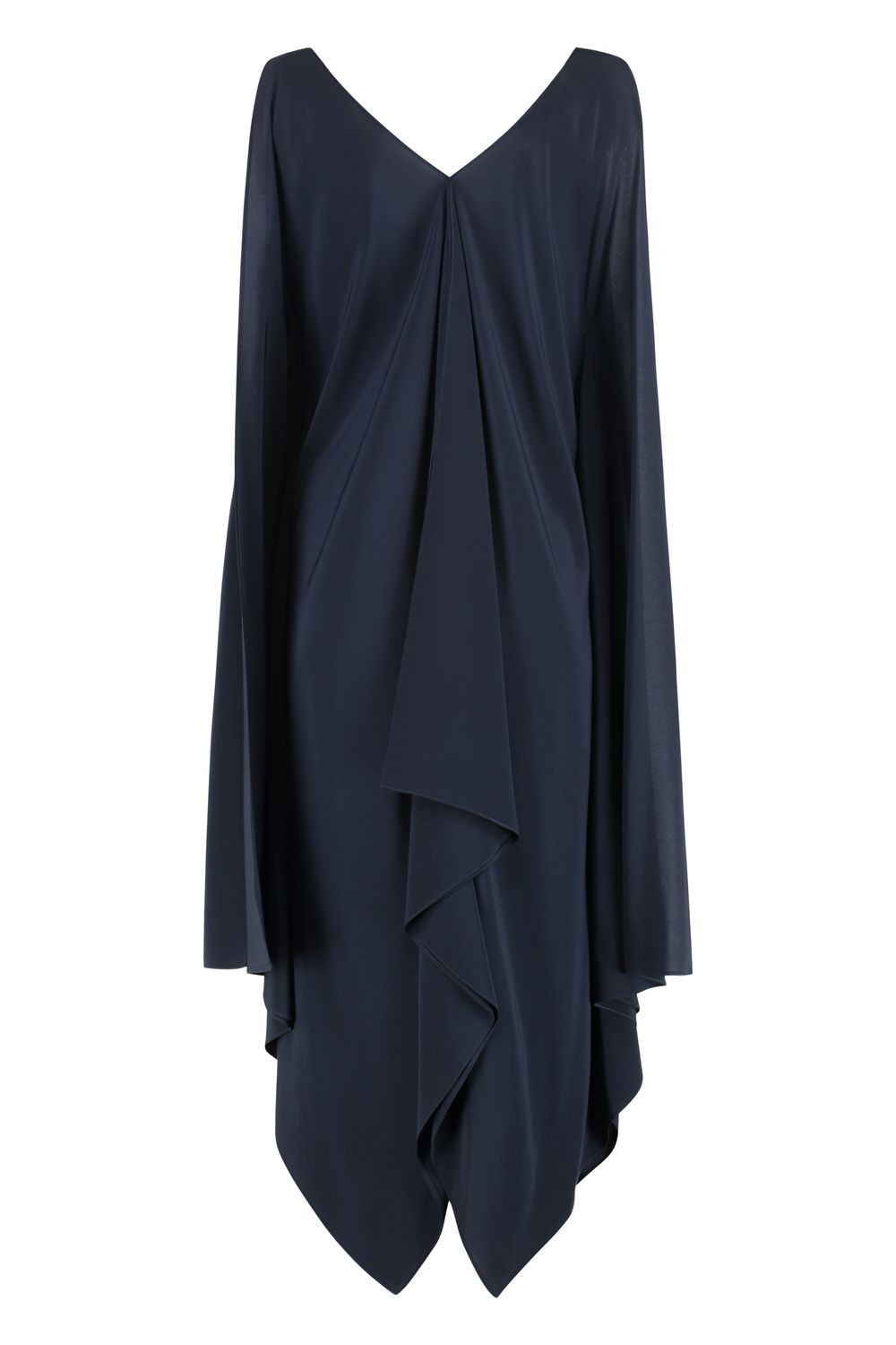 GIANLUCA CAPANNOLO Asymmetric Hem Ruffled Silk Dress