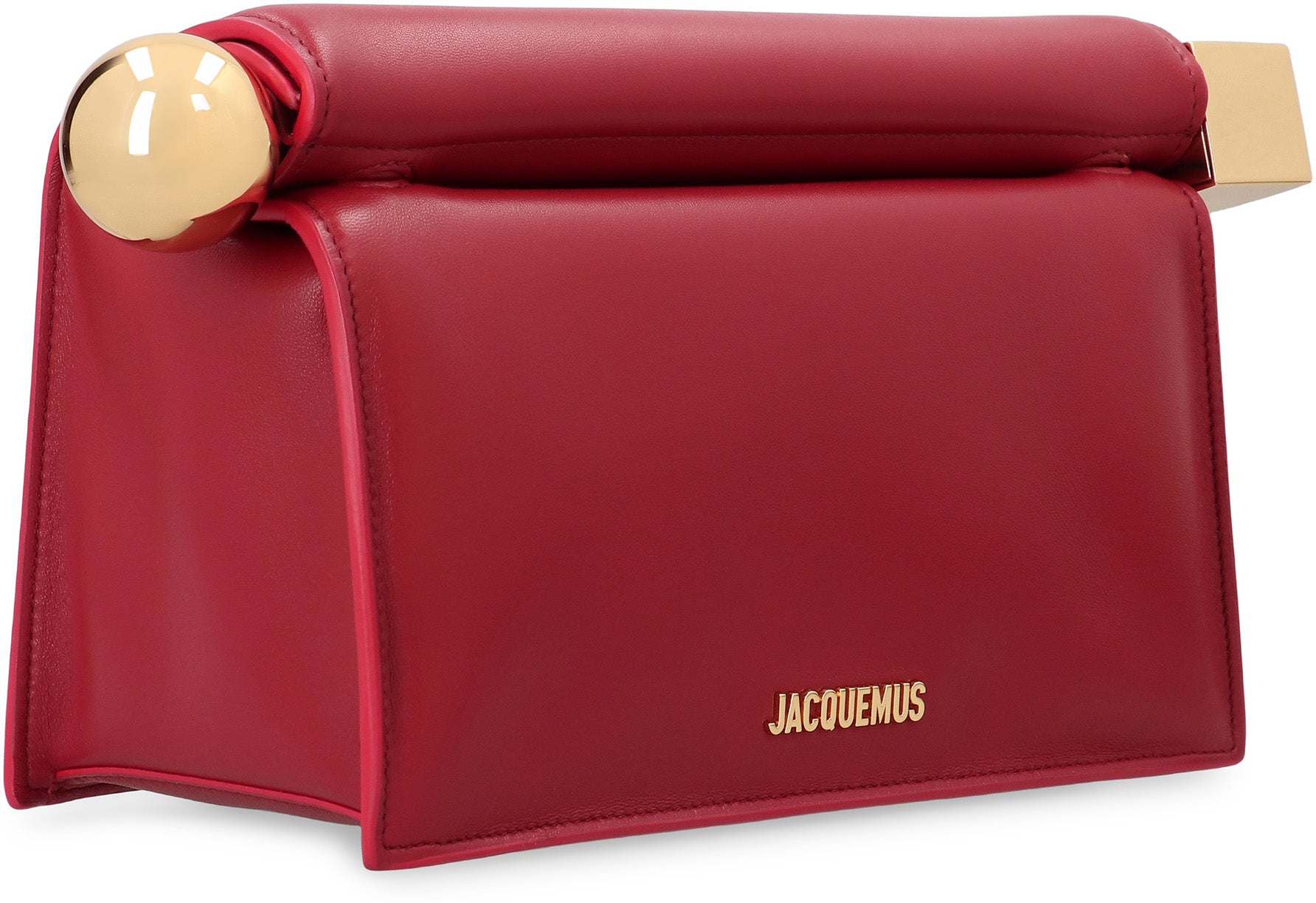 JACQUEMUS Mini Foldable Leather Pouch Handbag
