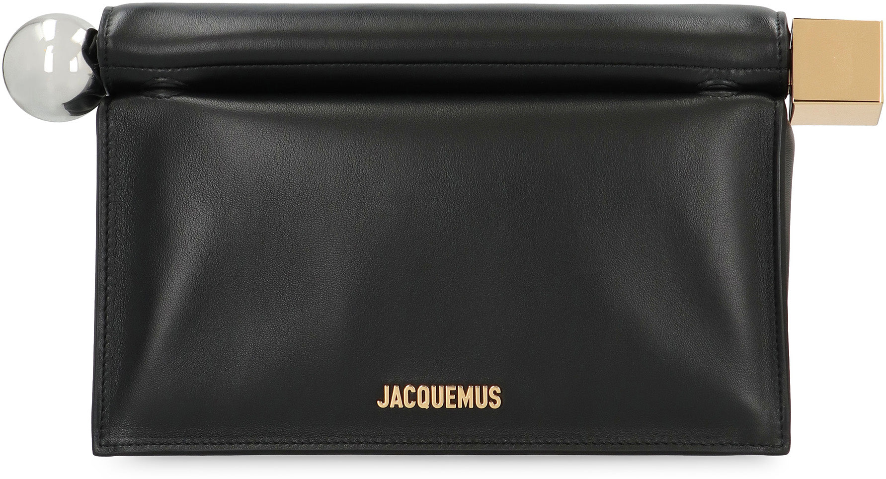 JACQUEMUS Mini Leather Clutch Bag with Magnetic Closure