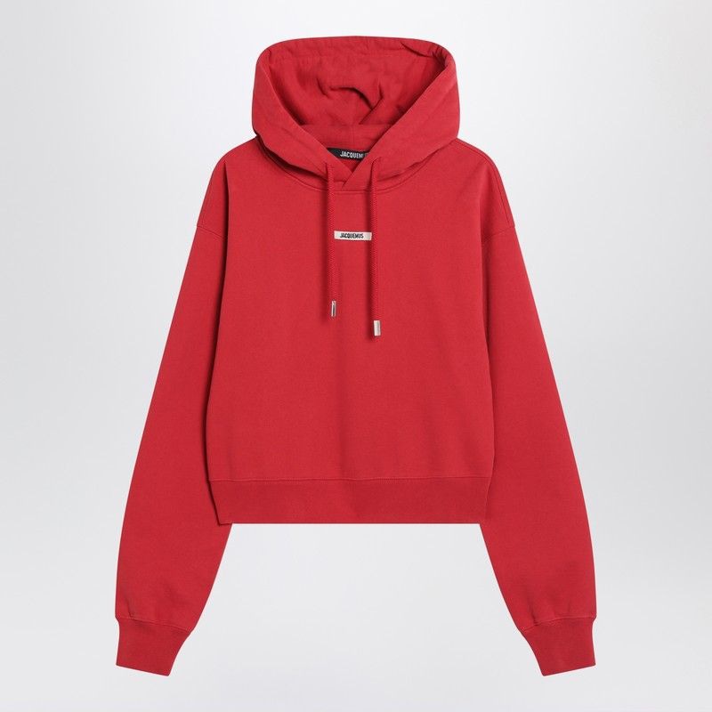 JACQUEMUS Cropped Hoodie with Logo Patch