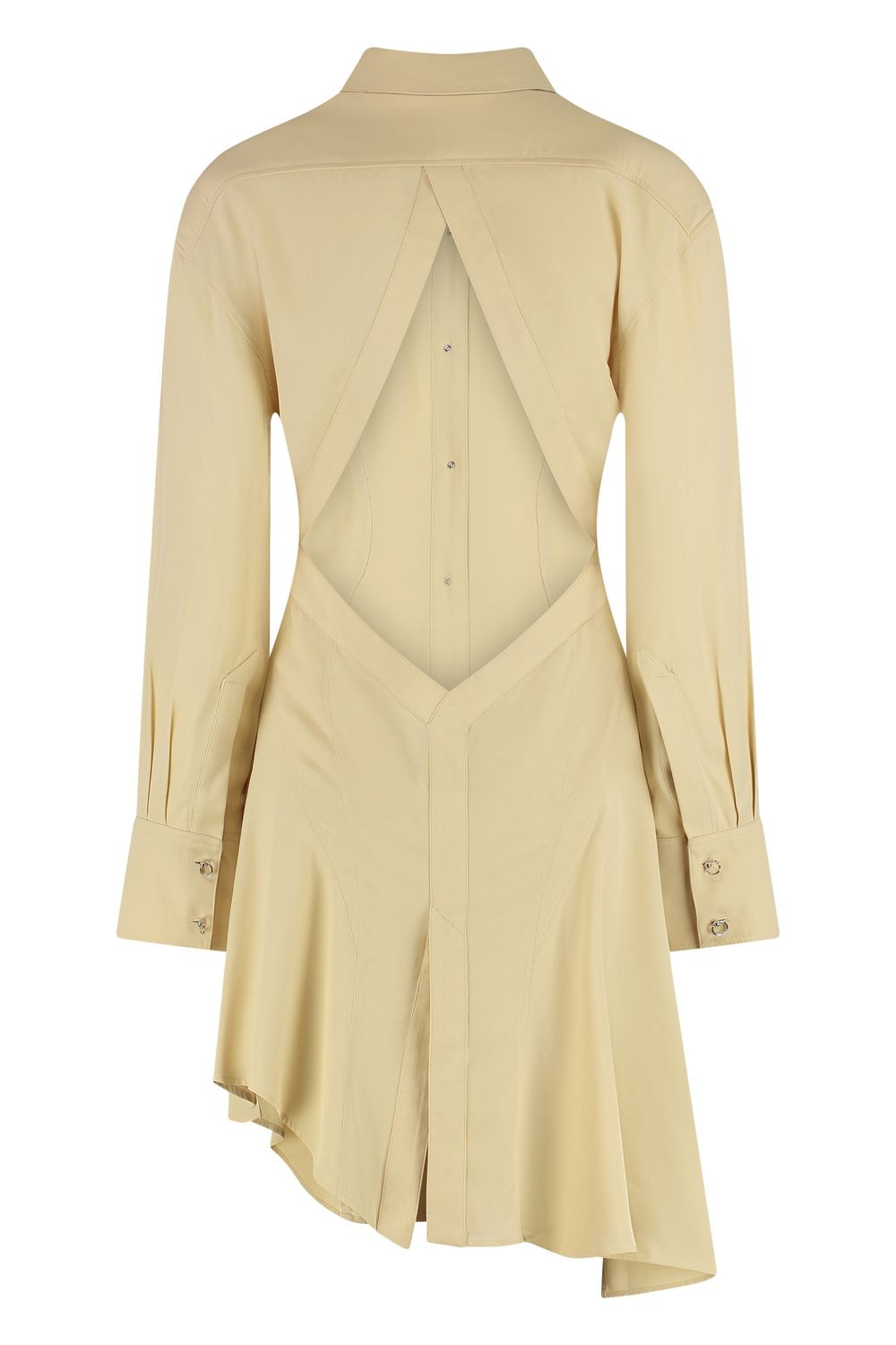 MUGLER Elegant Viscose Dress with Back Cut-Out Detail