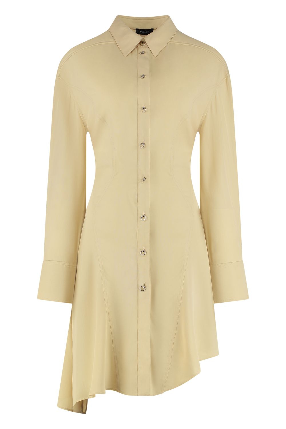 MUGLER Elegant Viscose Dress with Back Cut-Out Detail